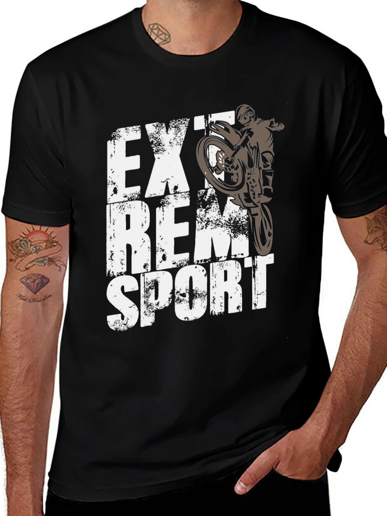 Variant 22 of Extreme Sport Graphic Tee - Men's Black T-Shirt