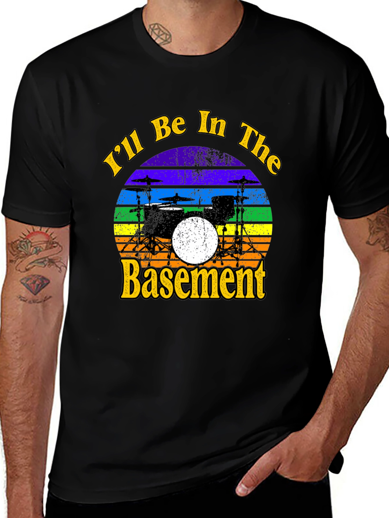 Variant 24 of I'll Be In The Basement Drum Set Graphic Tee