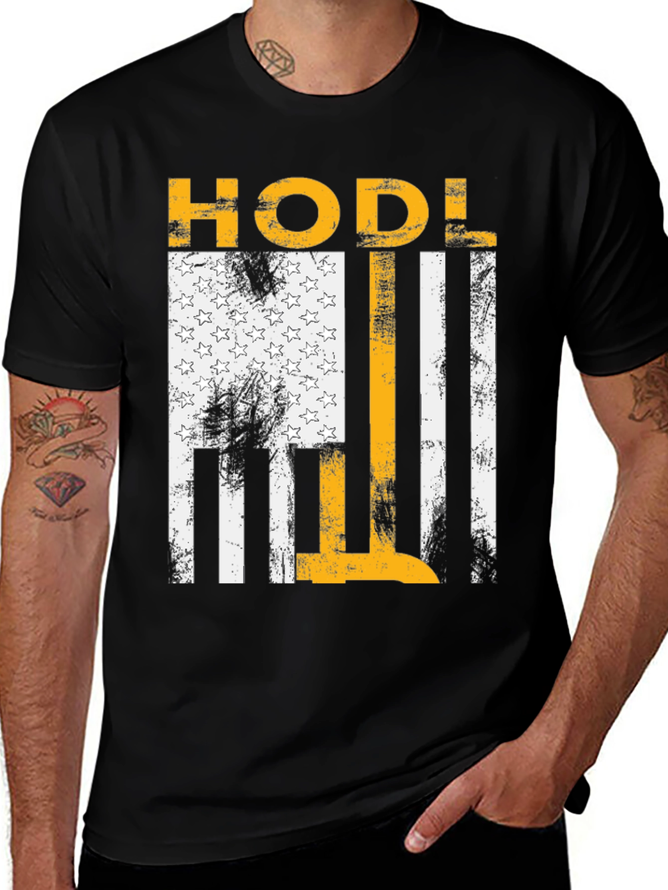 Variant 2 of HODL American Flag Style Graphic Tee