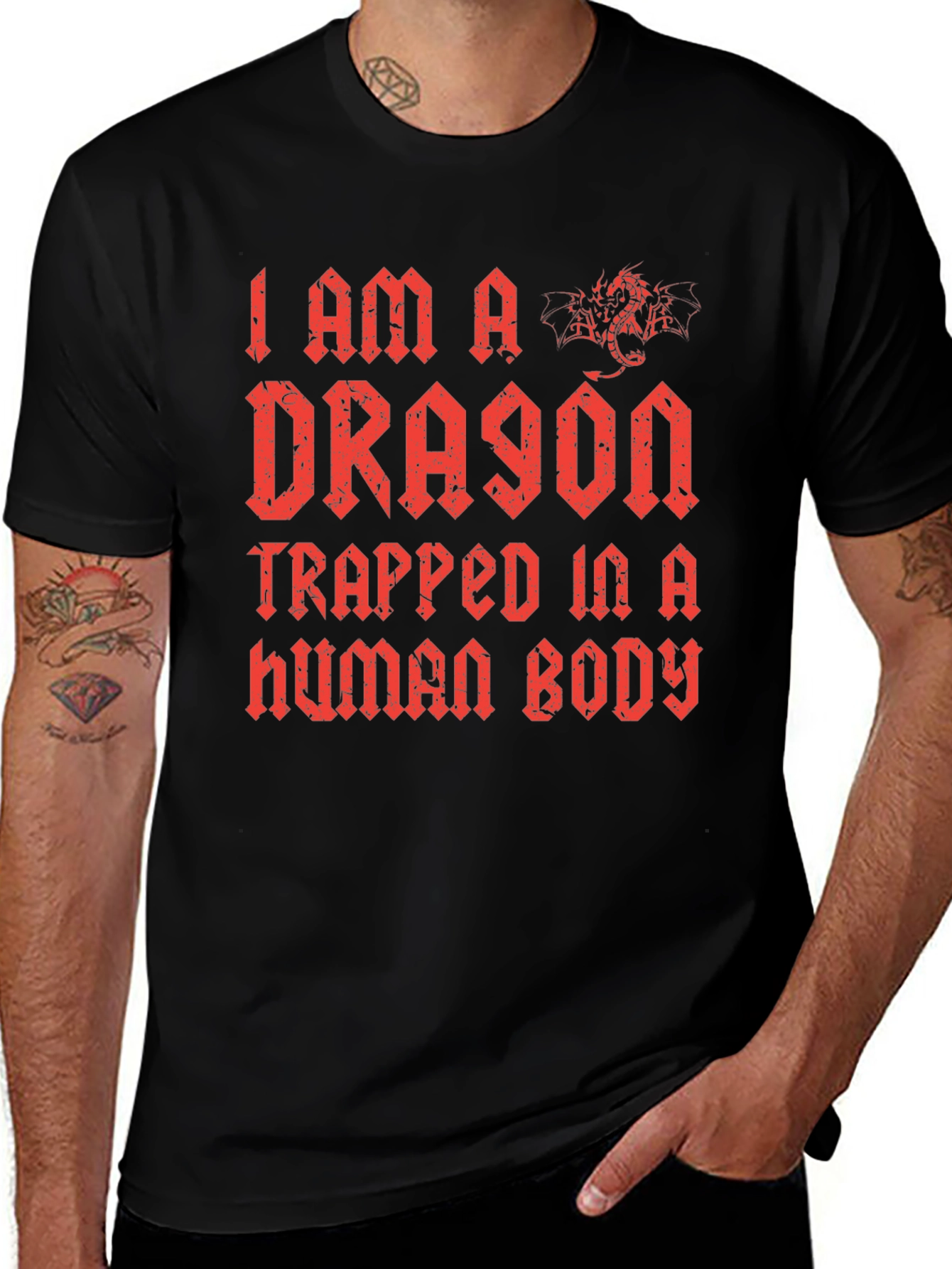 Variant 2 of I am a Dragon Trapped in a Human Body T-Shirt