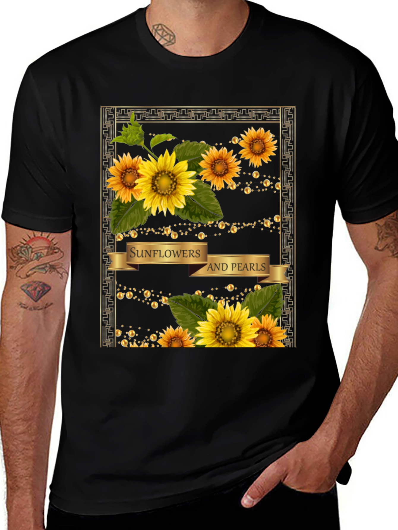 Variant 29 of Sunflower & Pearls Graphic Tee