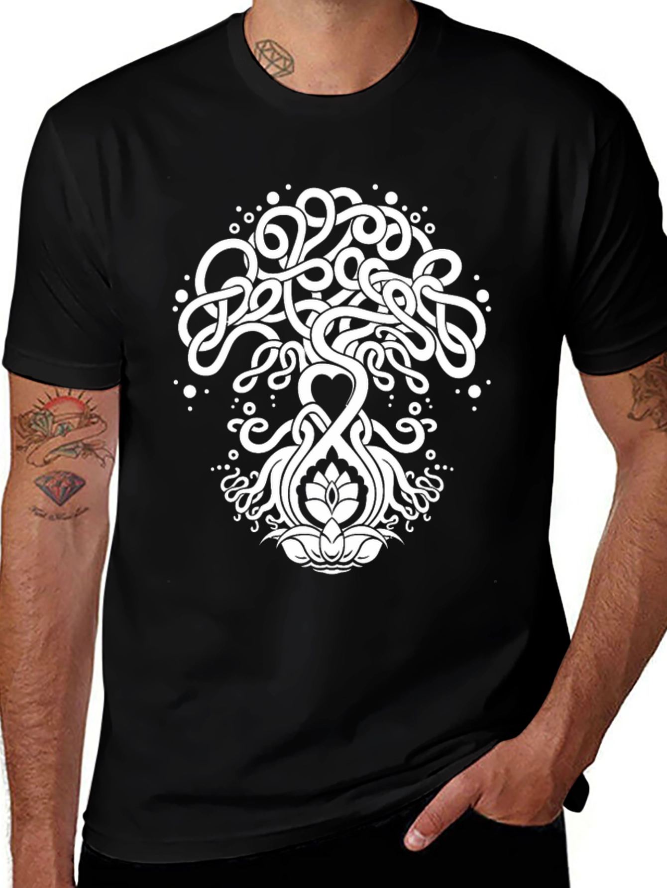 Variant 13 of Celtic Tree of Life Black T-Shirt