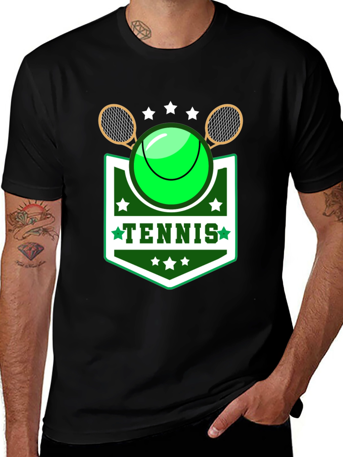 Tennis Ball & Racket Graphic T-Shirt
