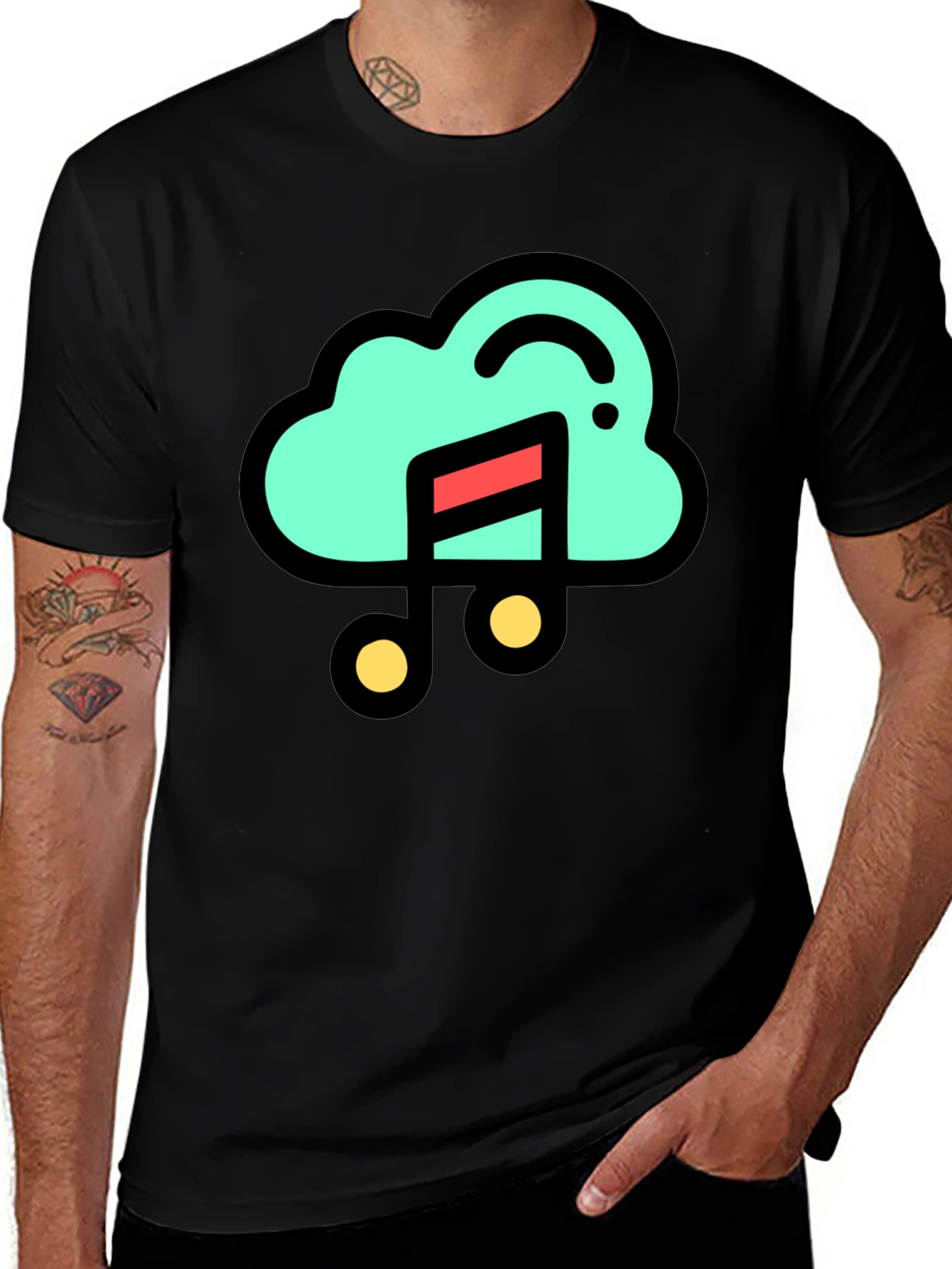 Cloud Music Tee - Black T-Shirt