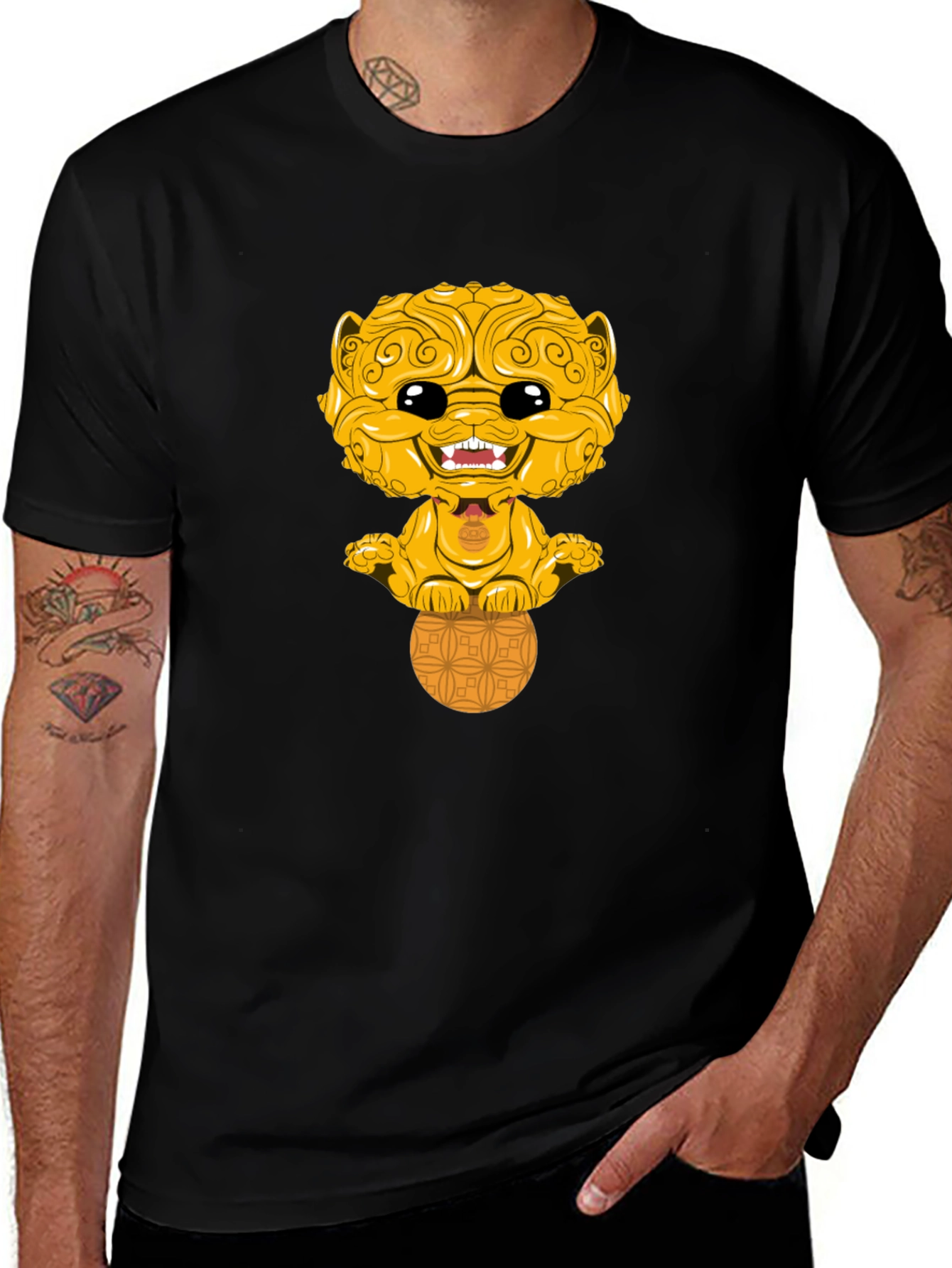 Variant 23 of Golden Lion Graphic T-Shirt - Unique Design