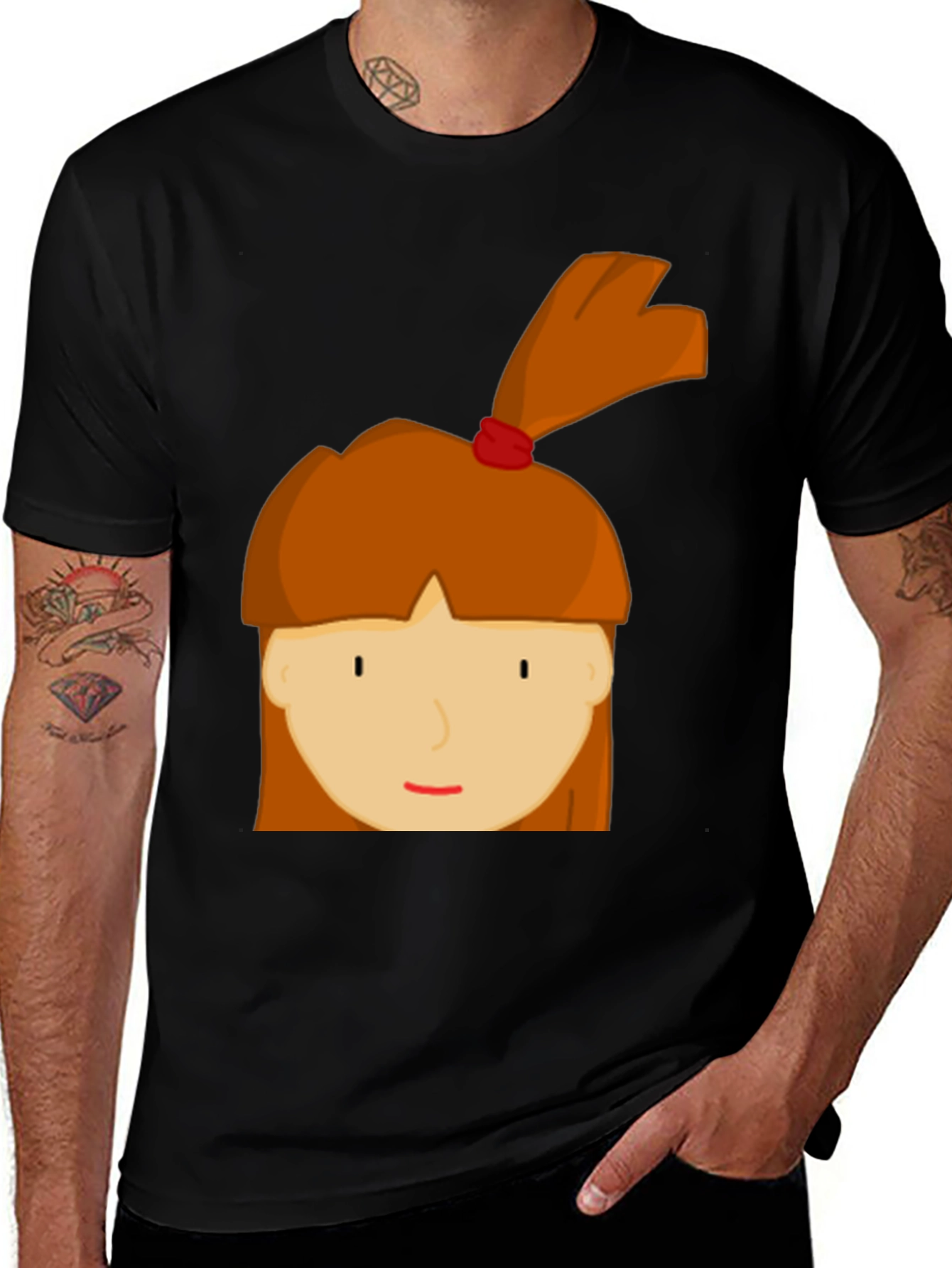 Variant 28 of Cartoon Girl Graphic Tee - Fun & Casual Style