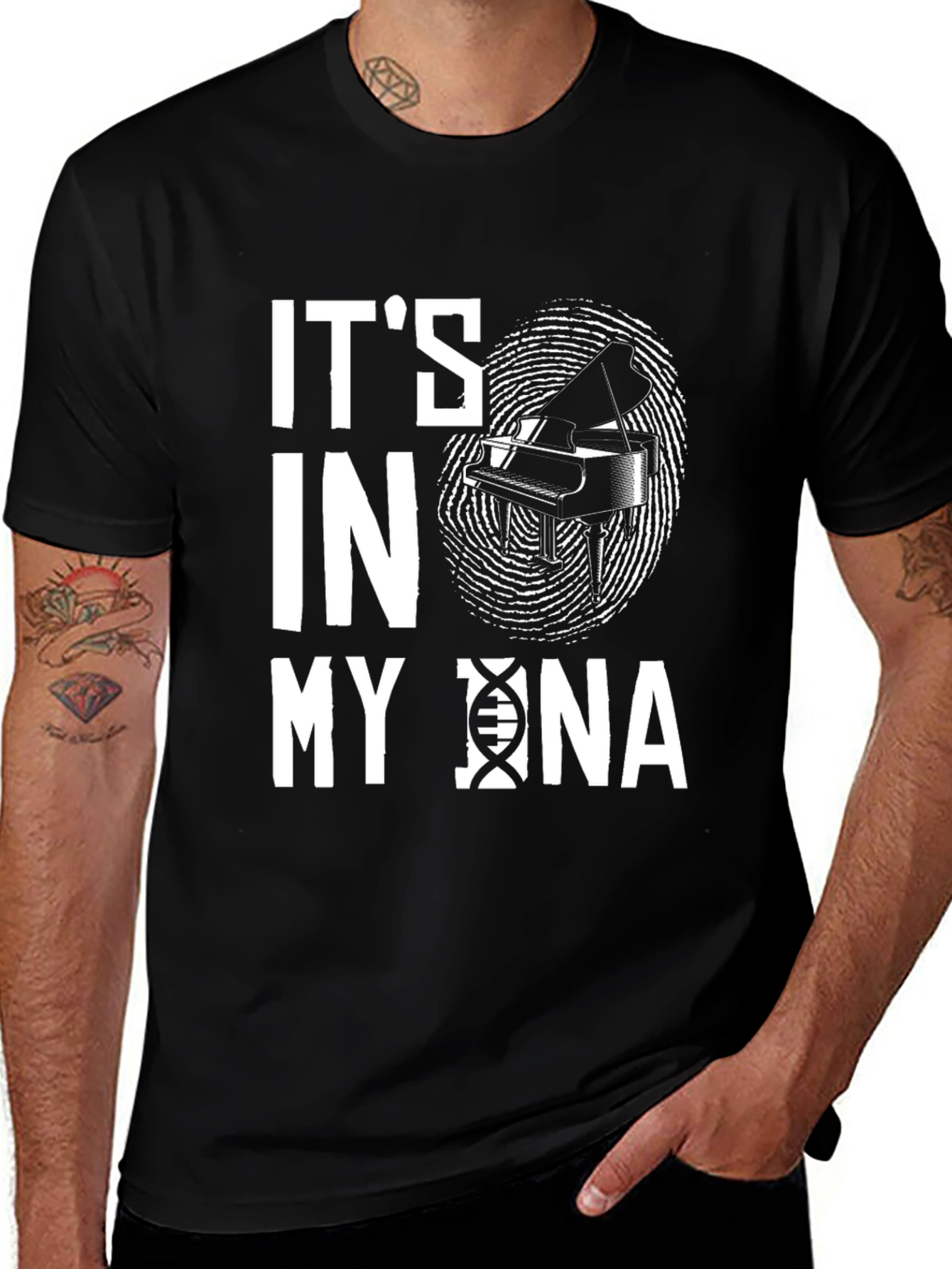 Variant 10 of It's in My DNA Piano T-Shirt