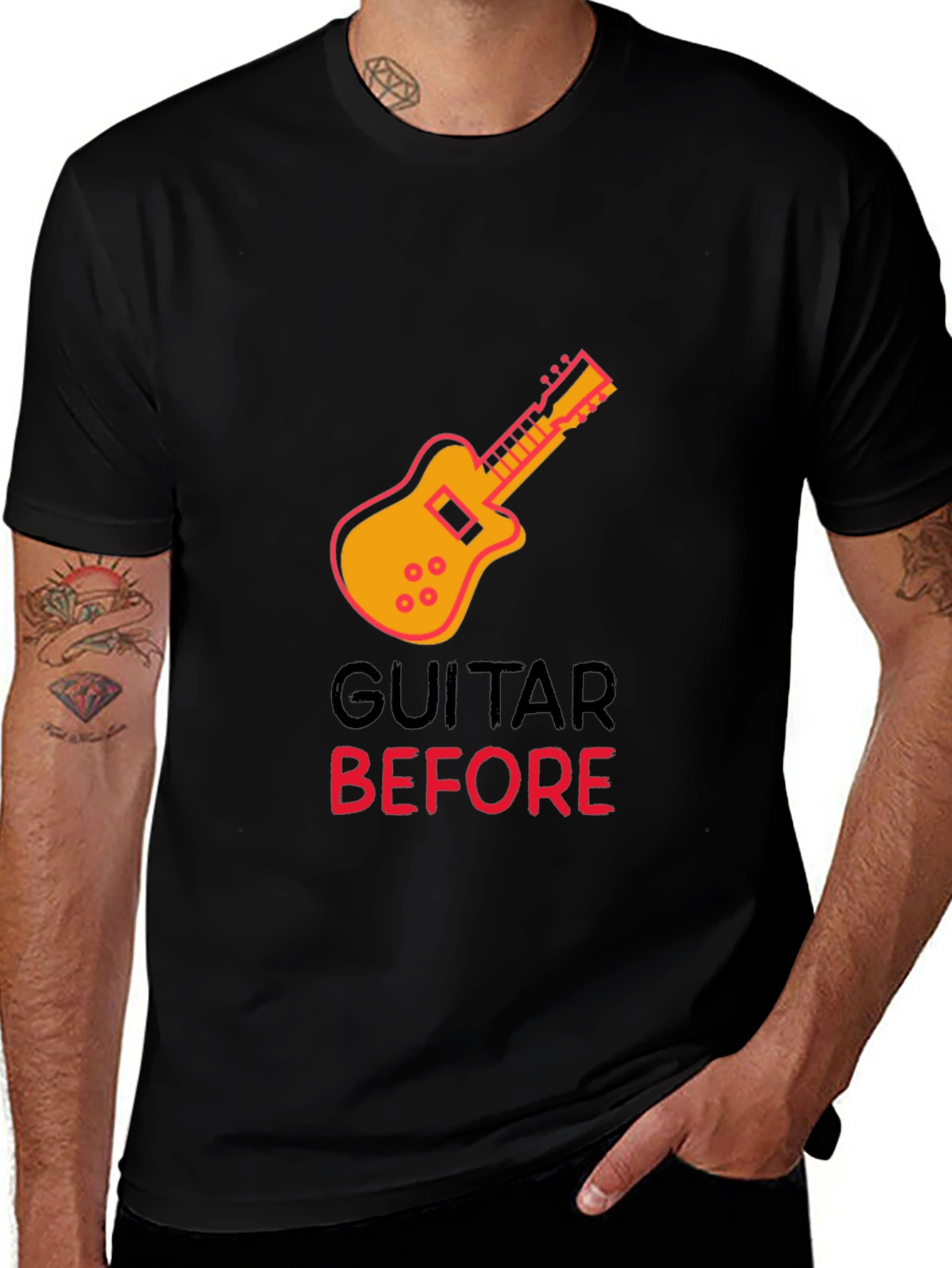 Variant 10 of Guitar Before T-Shirt - Musician Tee