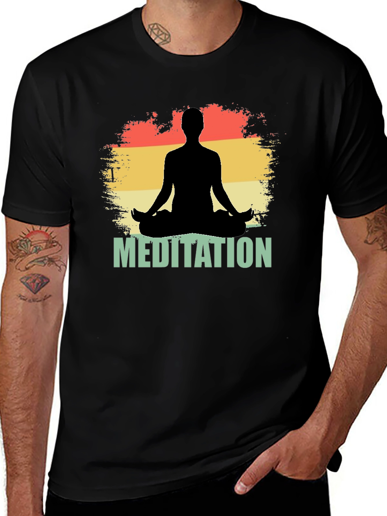 Variant 29 of Meditation Silhouette Graphic T-Shirt