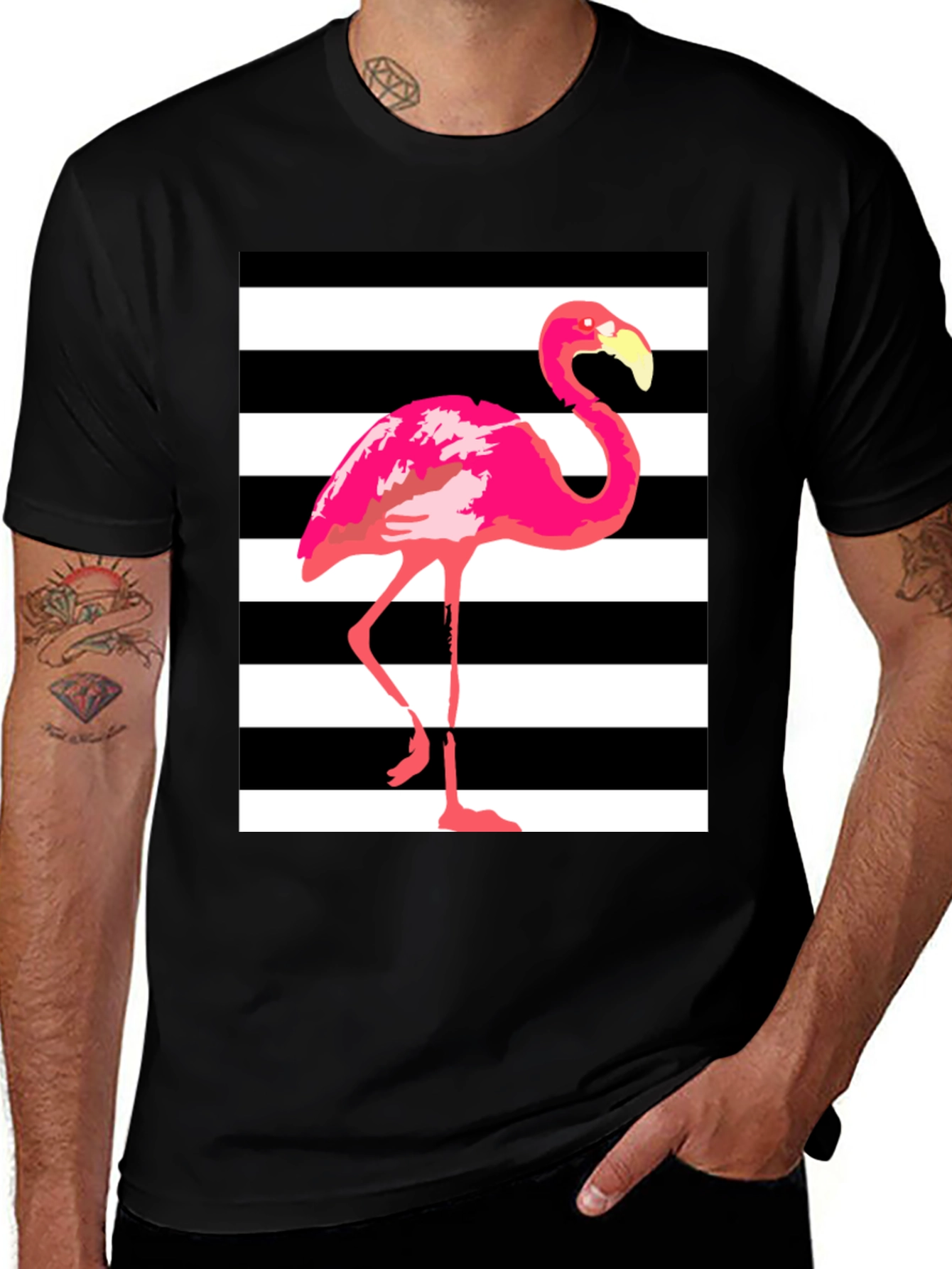 Variant 5 of Funky Flamingo Tee - Black