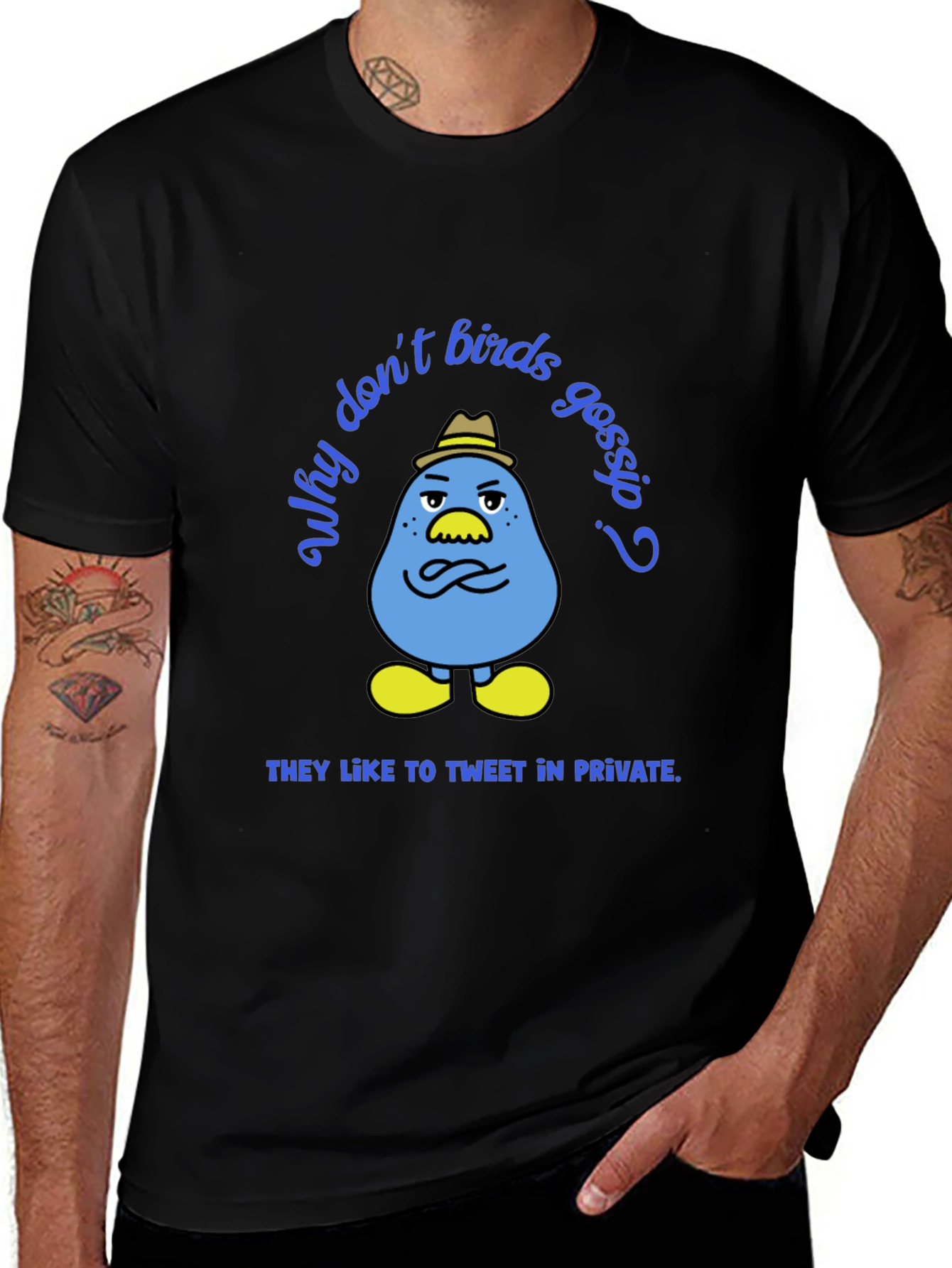 Variant 20 of Funny "Tweet in Private" Bird Graphic T-Shirt