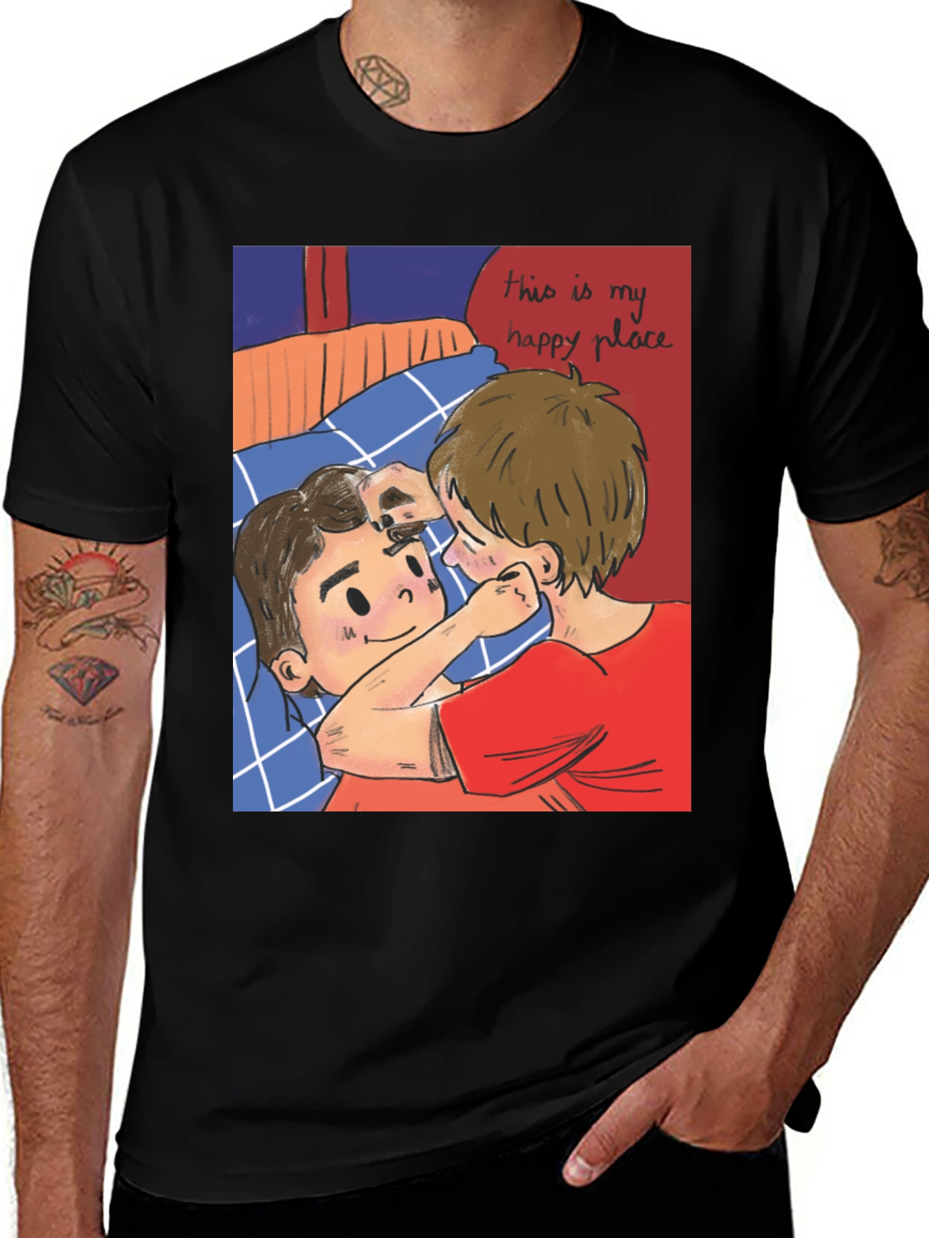 Variant 11 of Romantic Cartoon Couple Graphic Tee