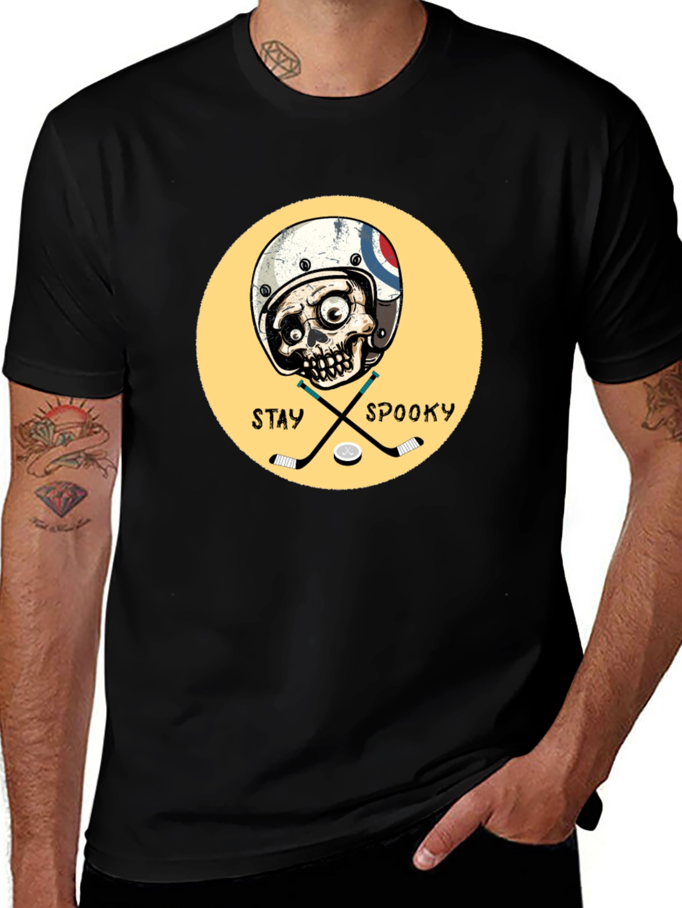 Variant 6 of Stay Spooky Hockey Graphic Tee