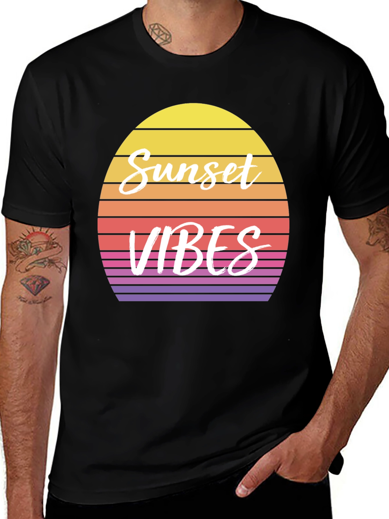Variant 14 of Sunset Vibes Graphic Tee - Retro Style