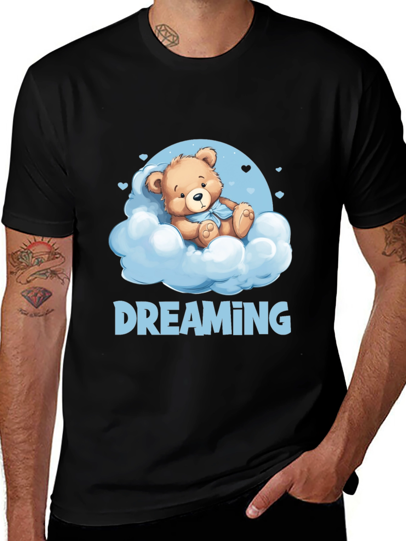 Dreaming Bear T-Shirt - Cute Cloud Design