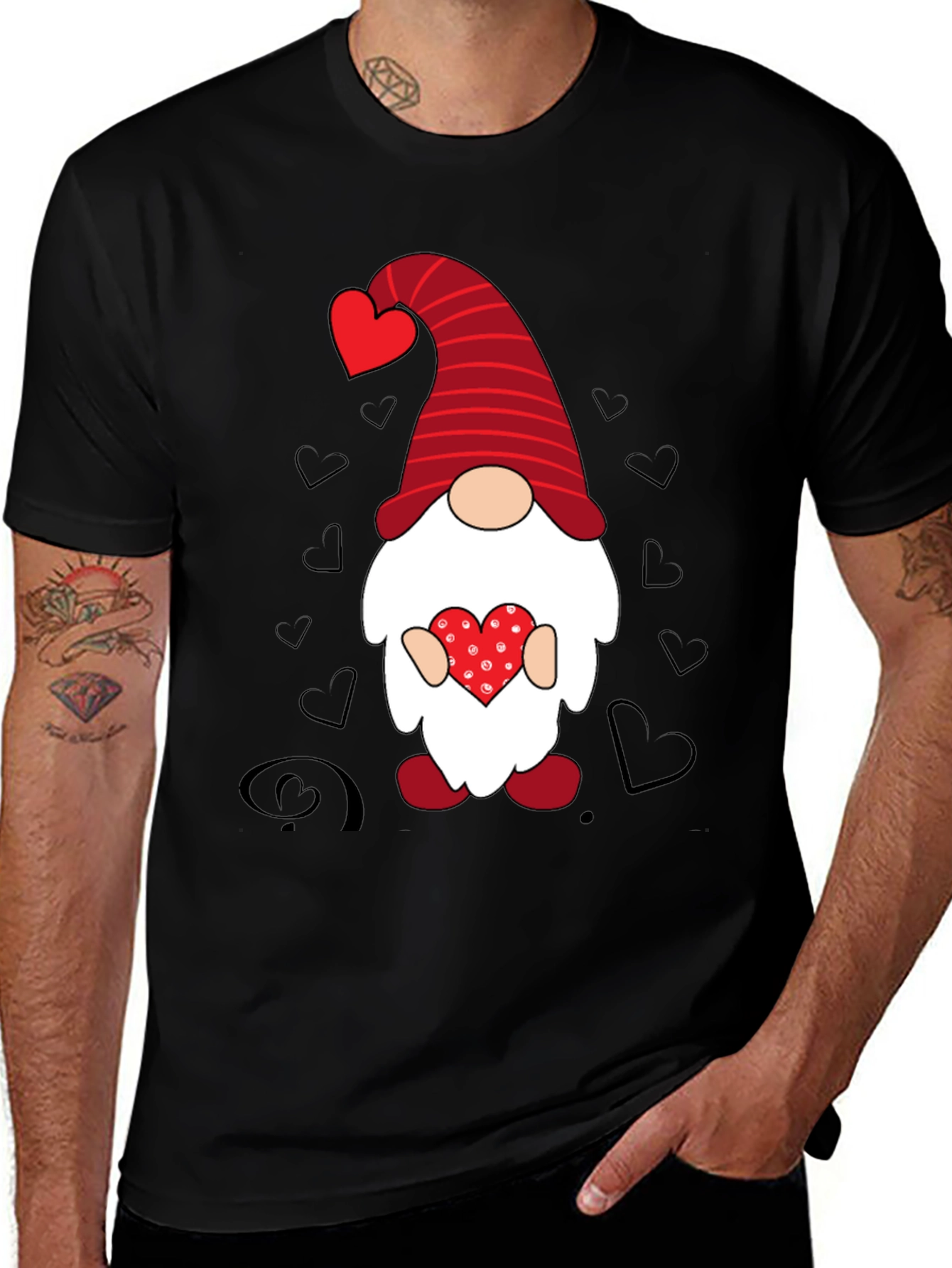 Black Valentine Gnome Men's T-shirt main image