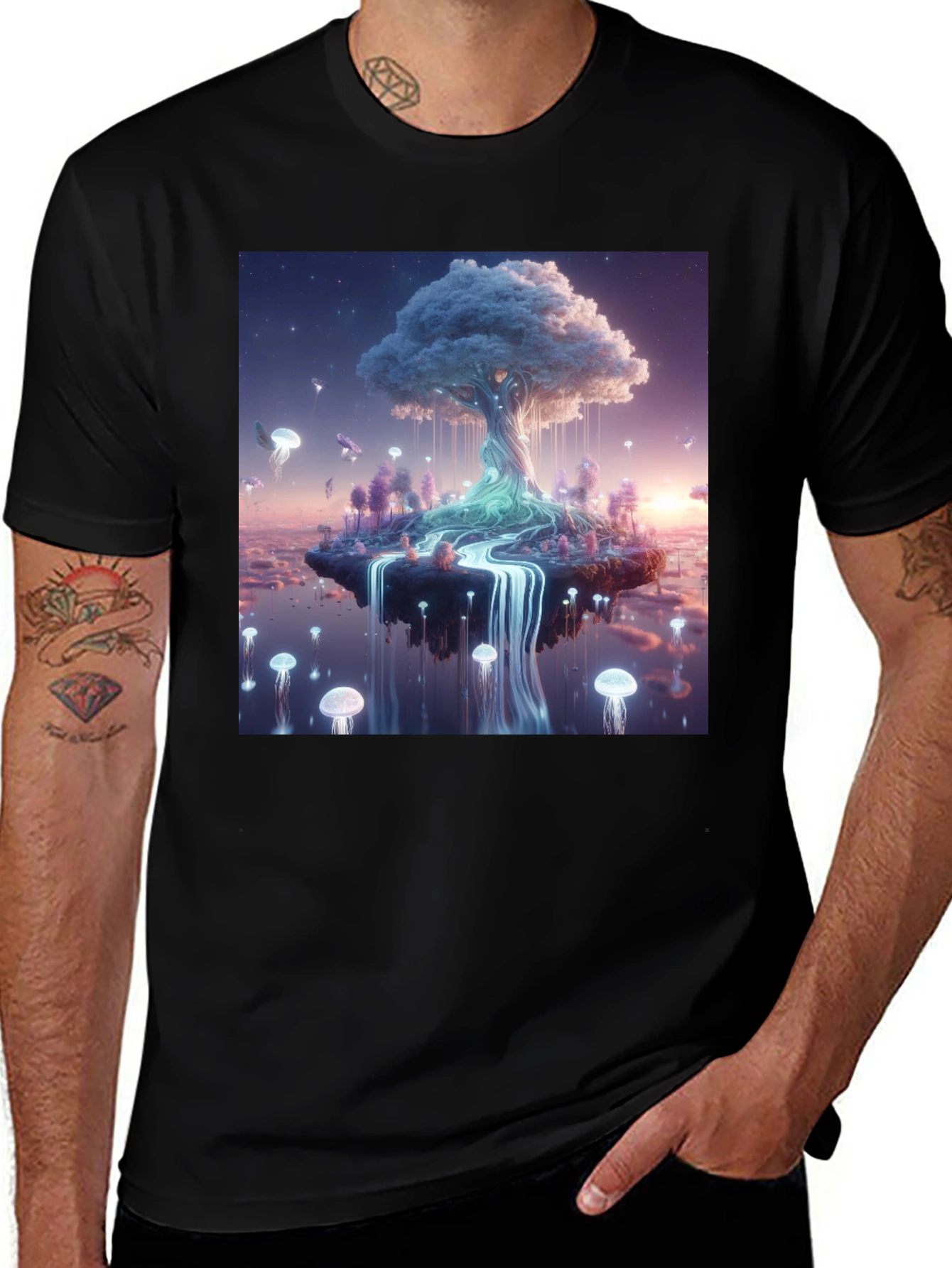 Variant 30 of Dreamscape Tree Black T-Shirt