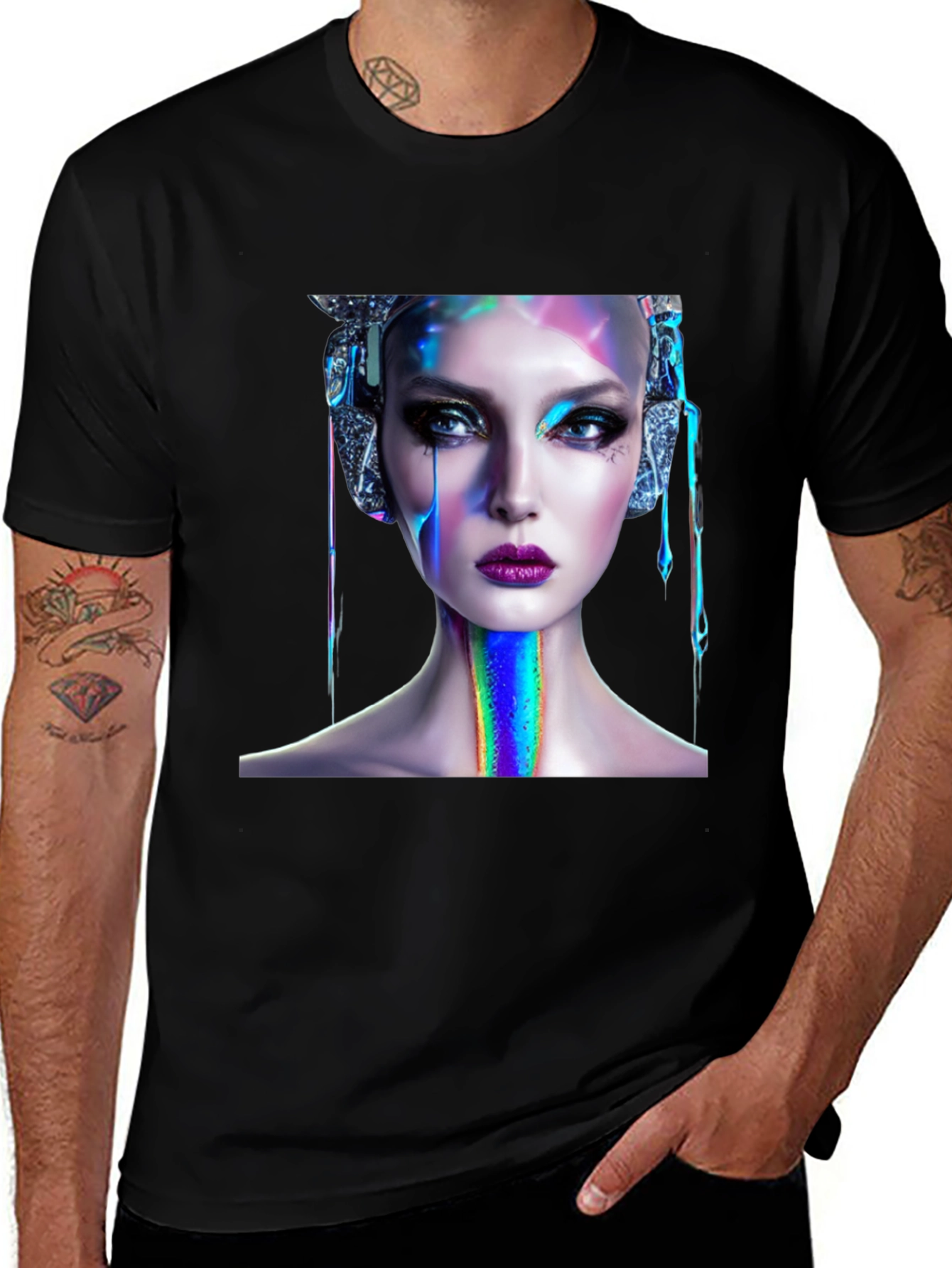 Variant 8 of Cyberpunk Beauty Graphic Tee - Unique Style