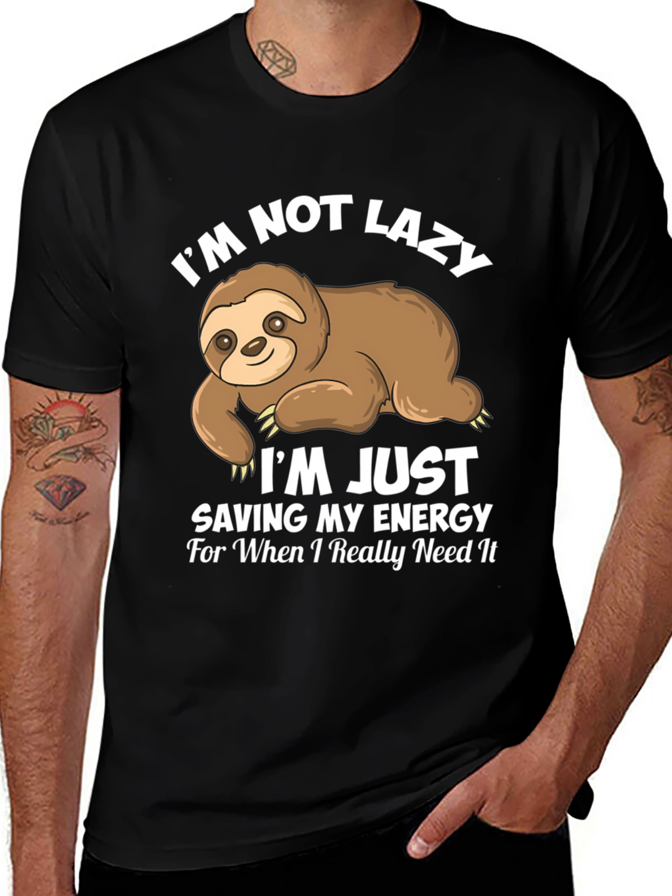 Variant 21 of Funny Sloth T-Shirt - Not Lazy Saving Energy