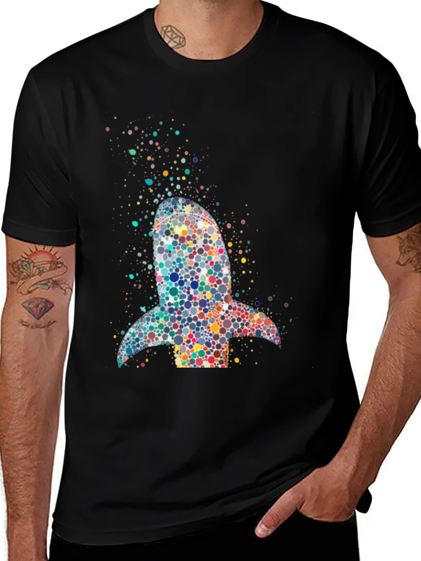 Variant 27 of Colorful Circle Pattern Rocket Graphic T-Shirt