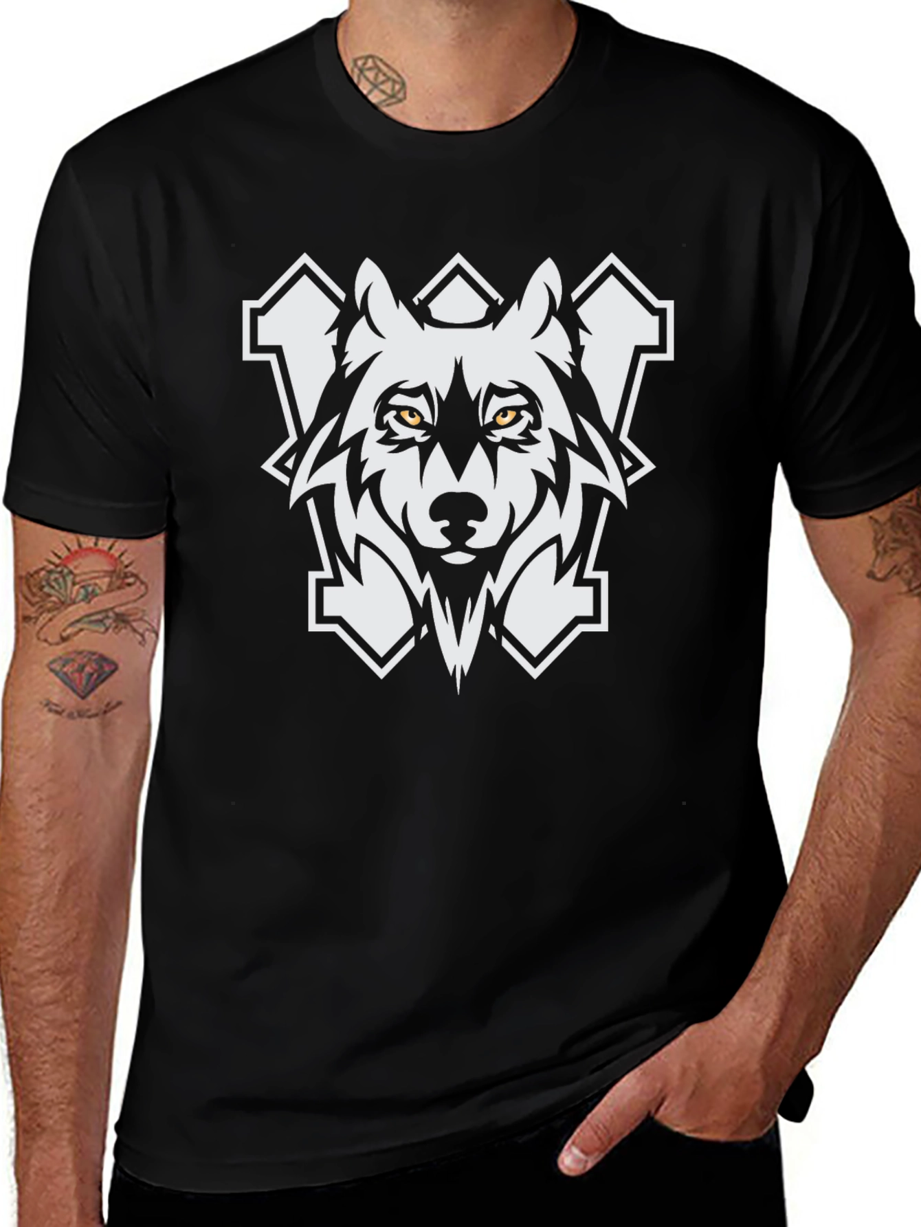 Variant 23 of Black Wolf Graphic Tee - Fierce Style