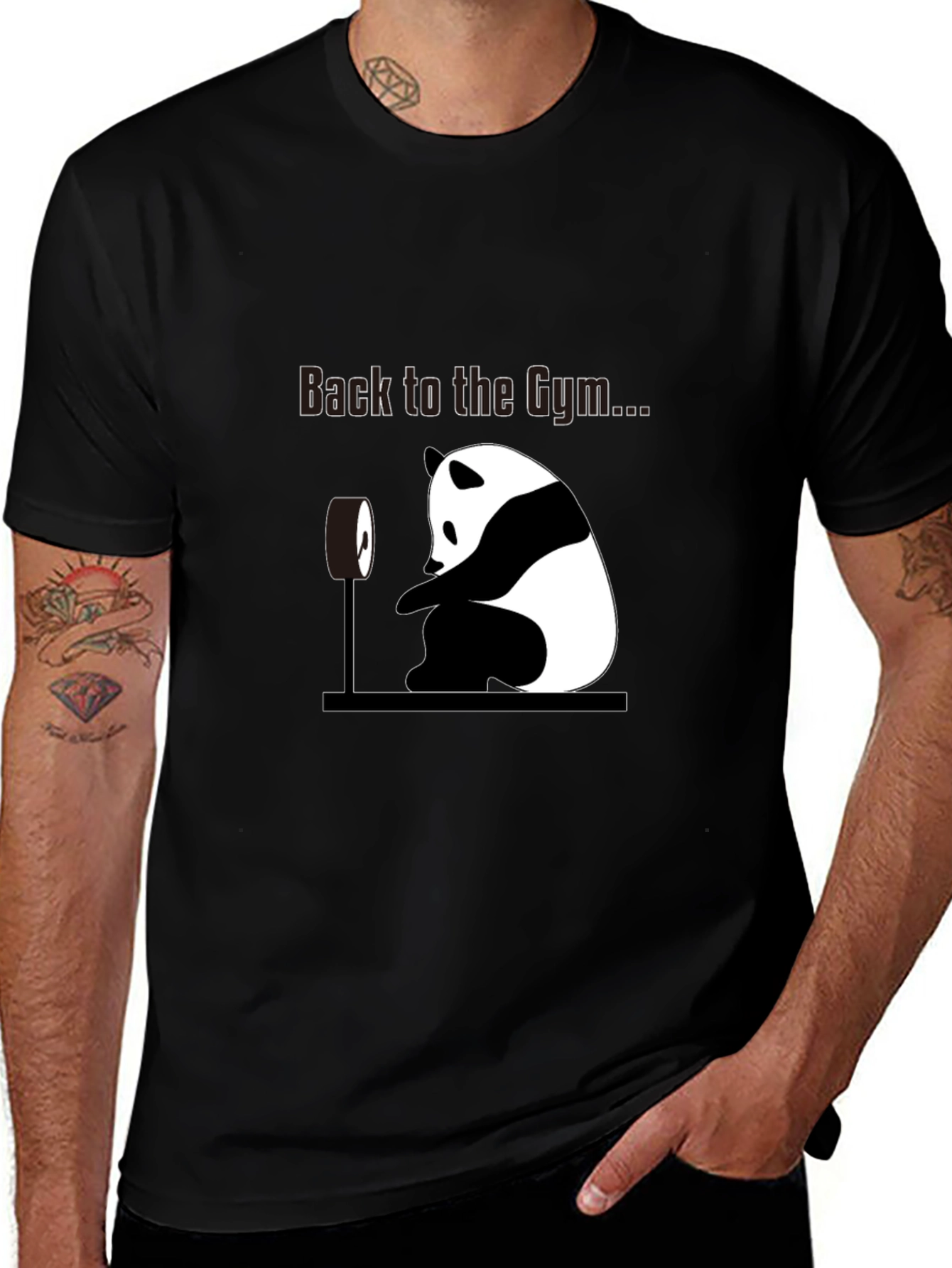 Variant 26 of Panda Back to the Gym T-Shirt - Funny Workout Tee