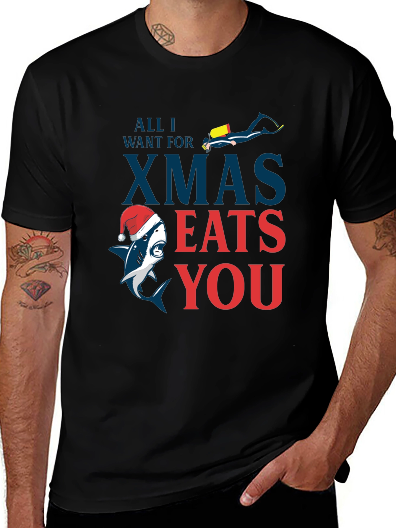 Variant 10 of Shark Xmas Eats You Graphic Tee