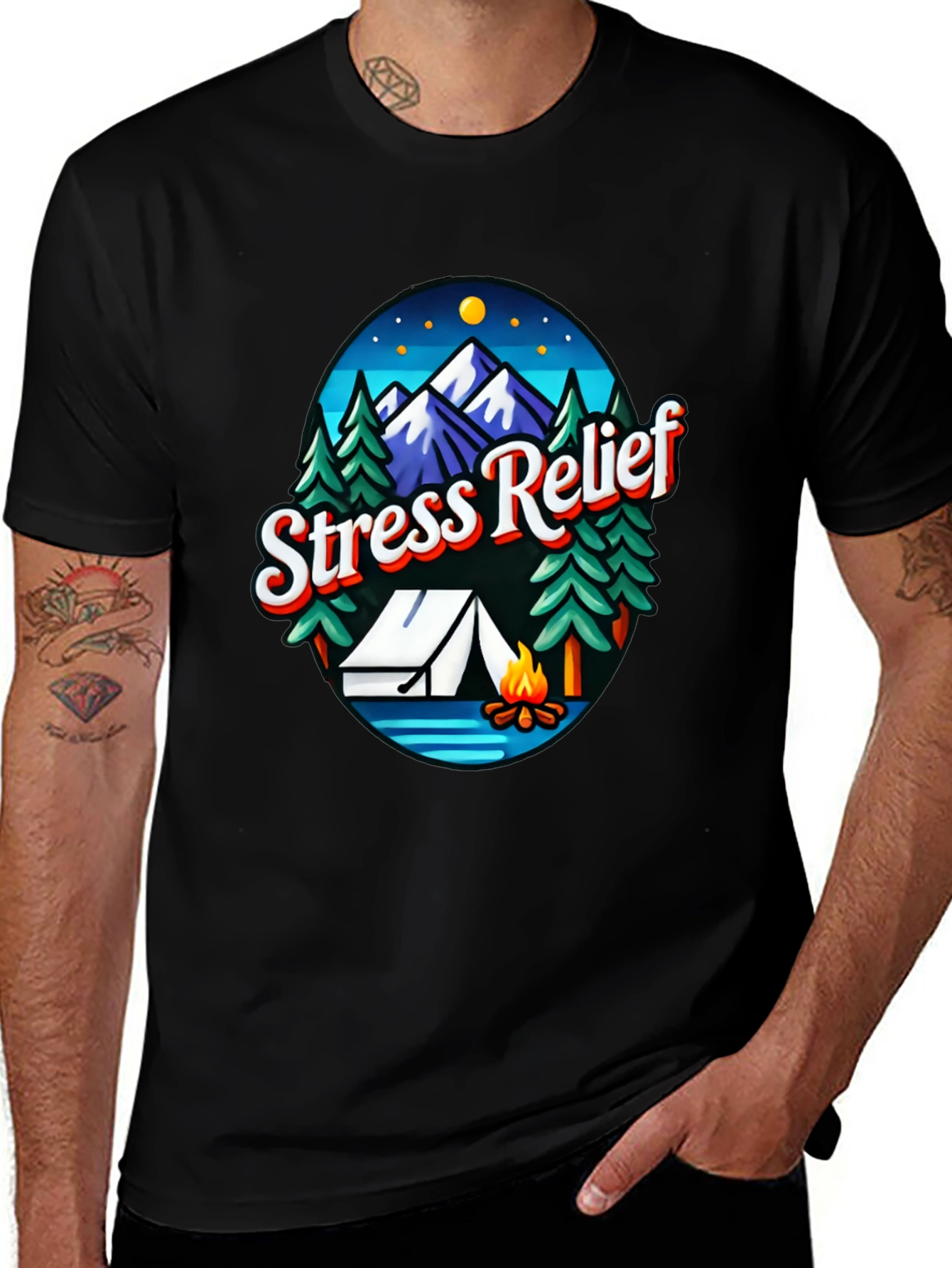 Variant 13 of Stress Relief Camping Graphic T-Shirt