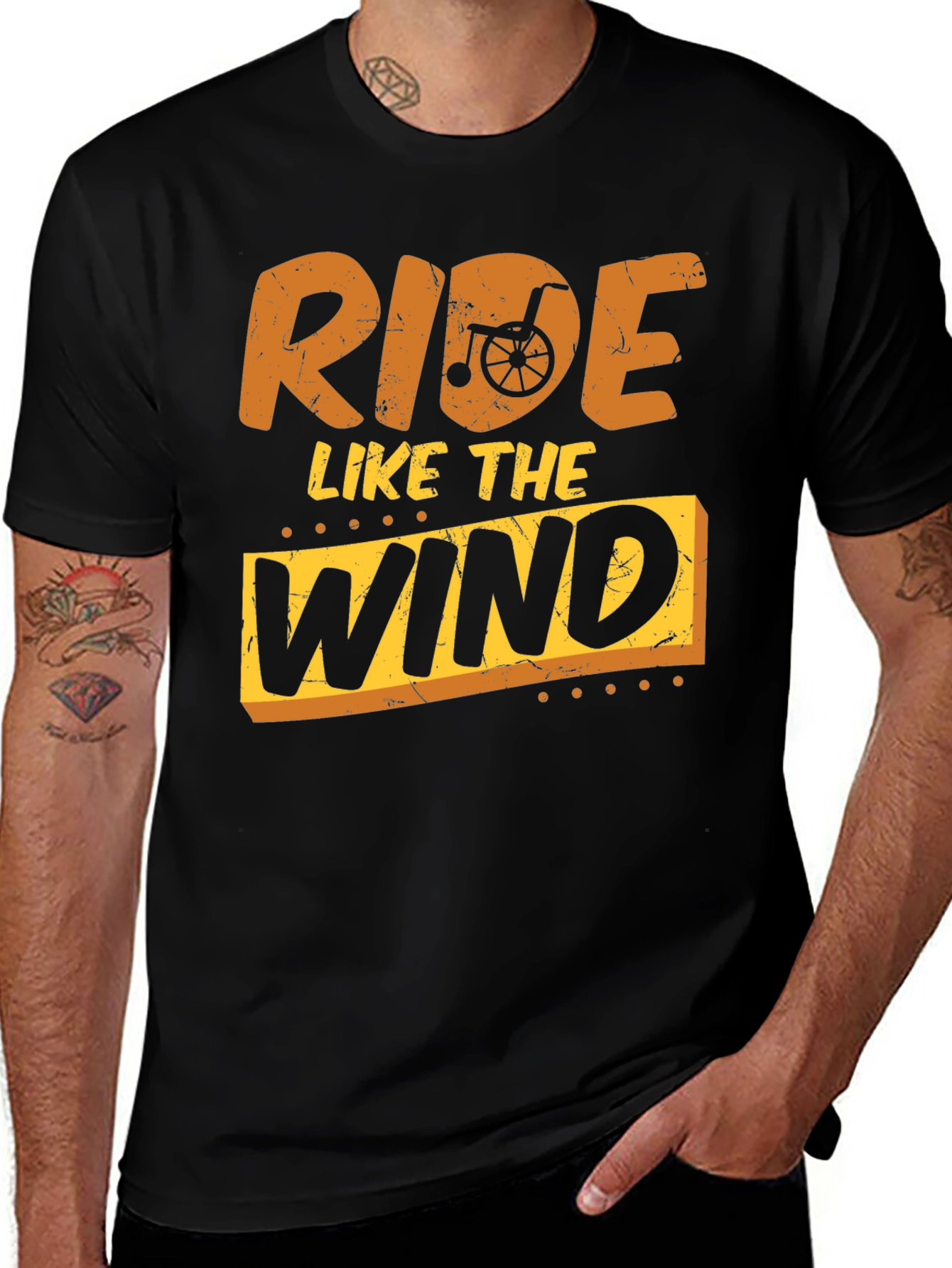 Variant 3 of Ride Like The Wind Black Graphic T-Shirt
