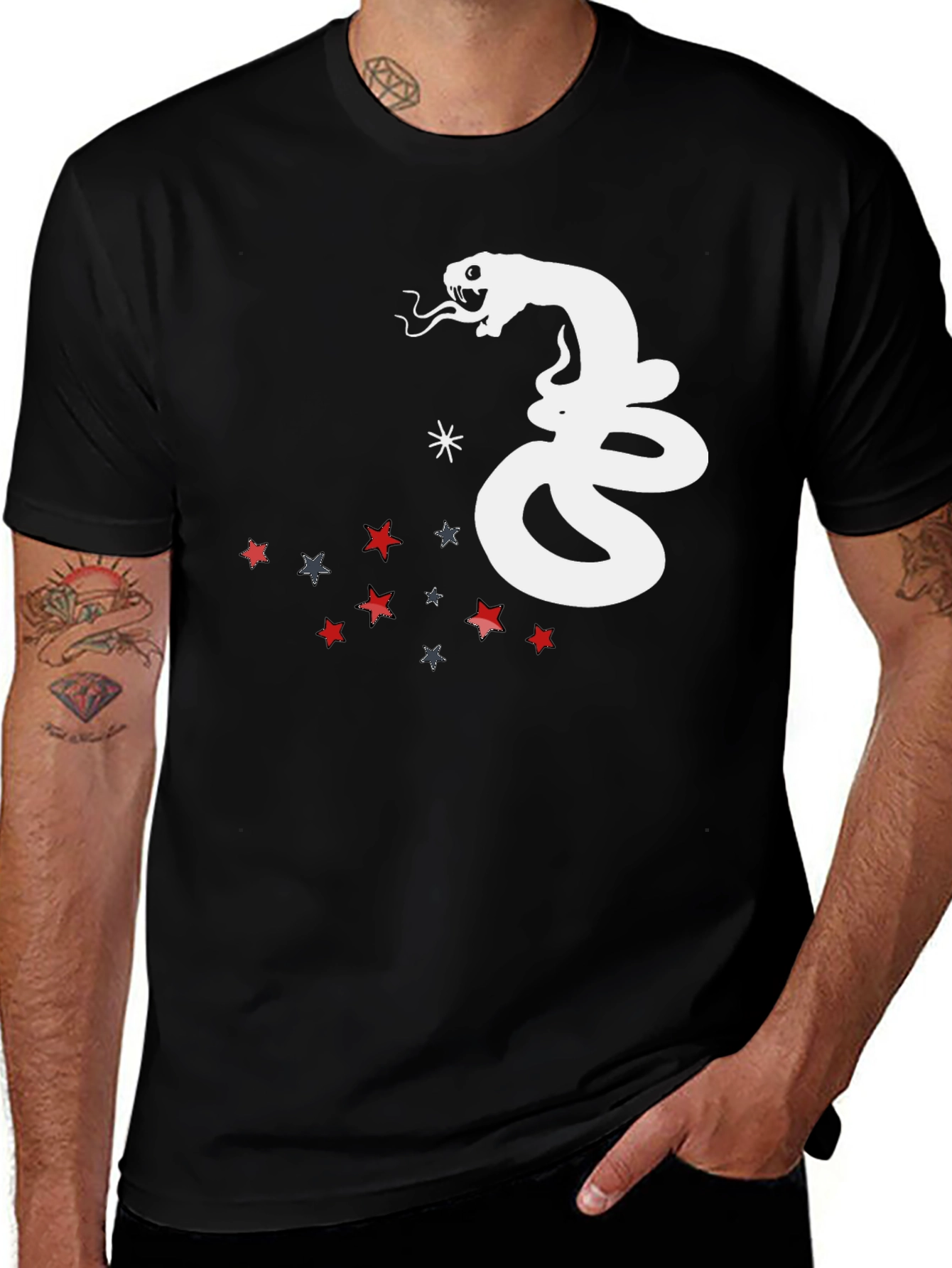 Variant 26 of Snake and Stars Graphic Tee