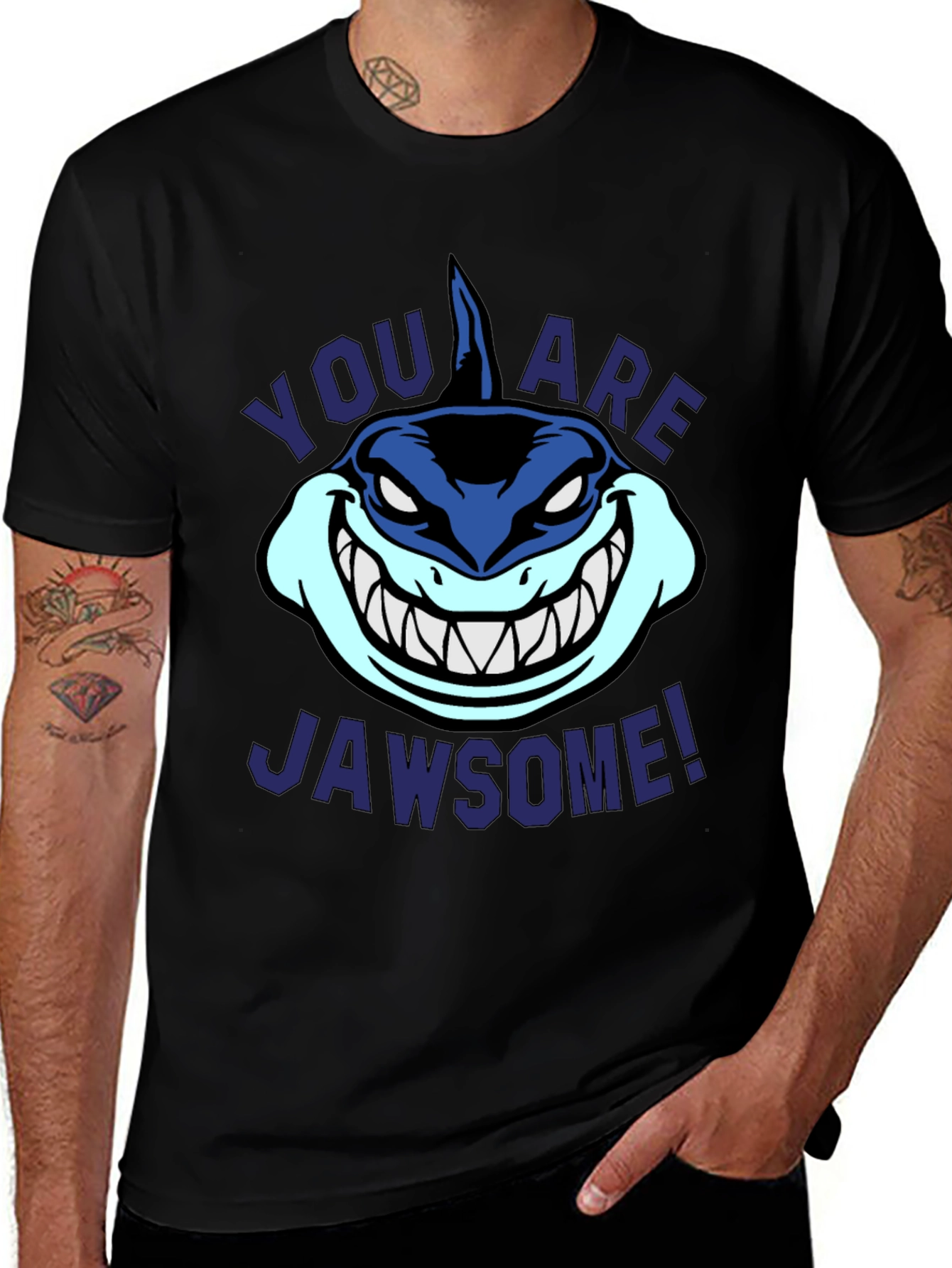 Variant 6 of Jawsome Shark Graphic Tee - Black T-Shirt