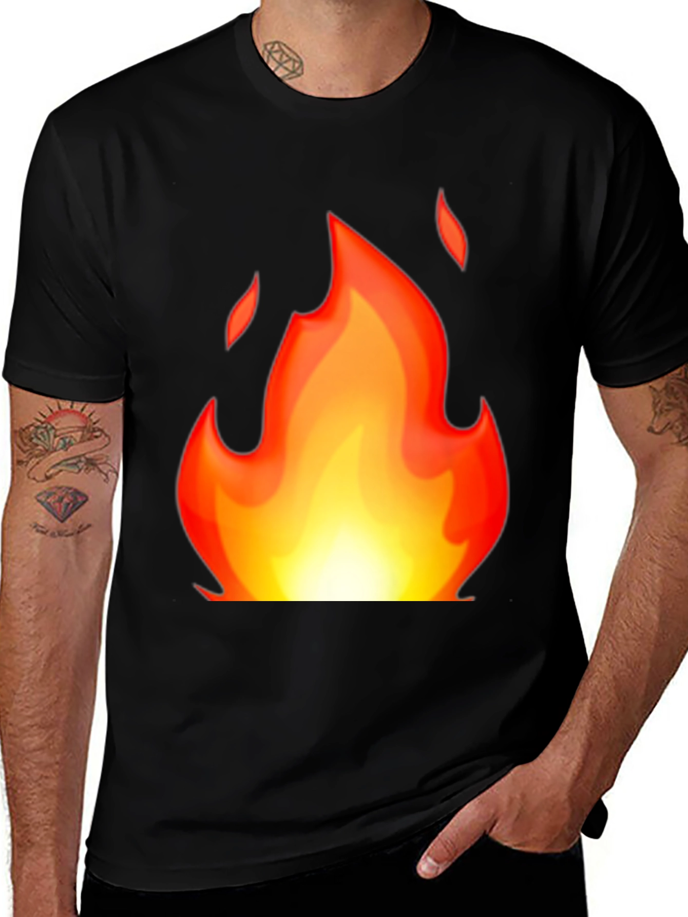 Variant 20 of Flaming Hot Graphic Tee - Black