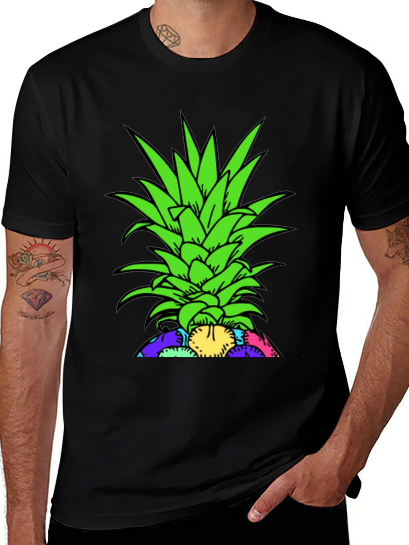 Pineapple Top Graphic T-Shirt - Unique Design