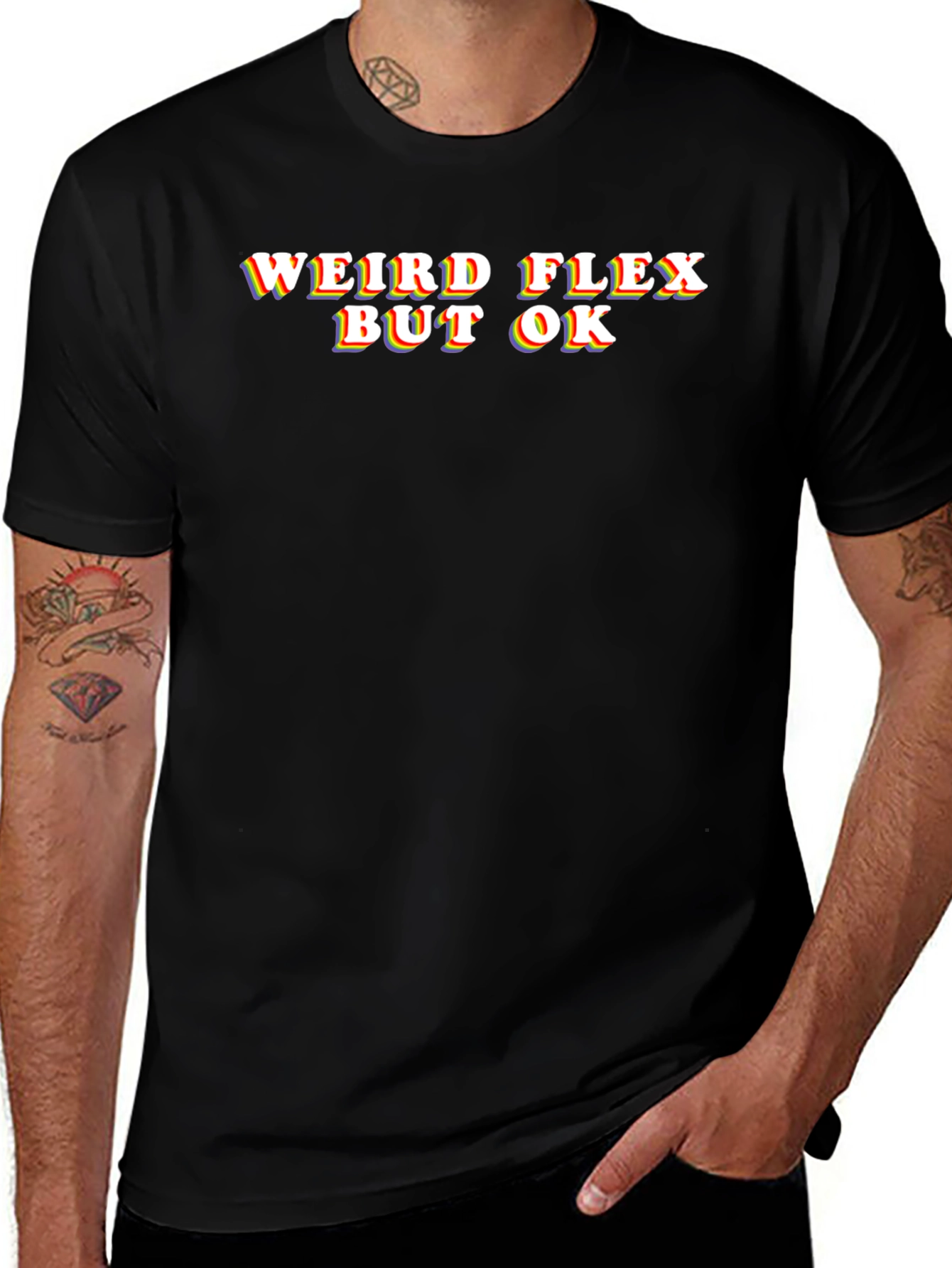 Variant 9 of Weird Flex But Ok T-Shirt - Black Crew Neck