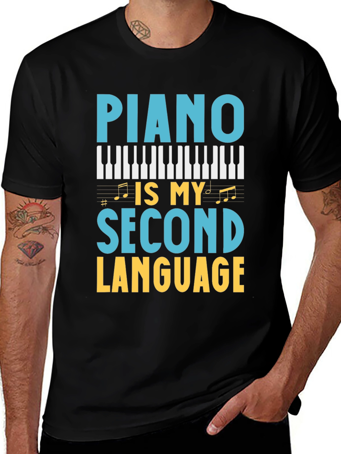 Variant 4 of Piano Second Language Graphic T-Shirt