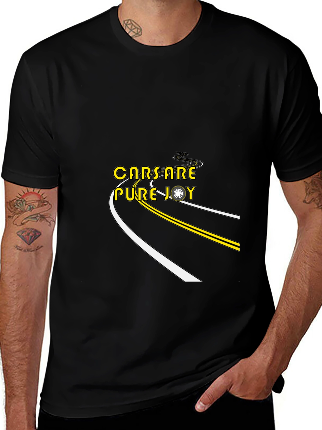 Variant 3 of Cars Are Pure Joy T-Shirt - Black
