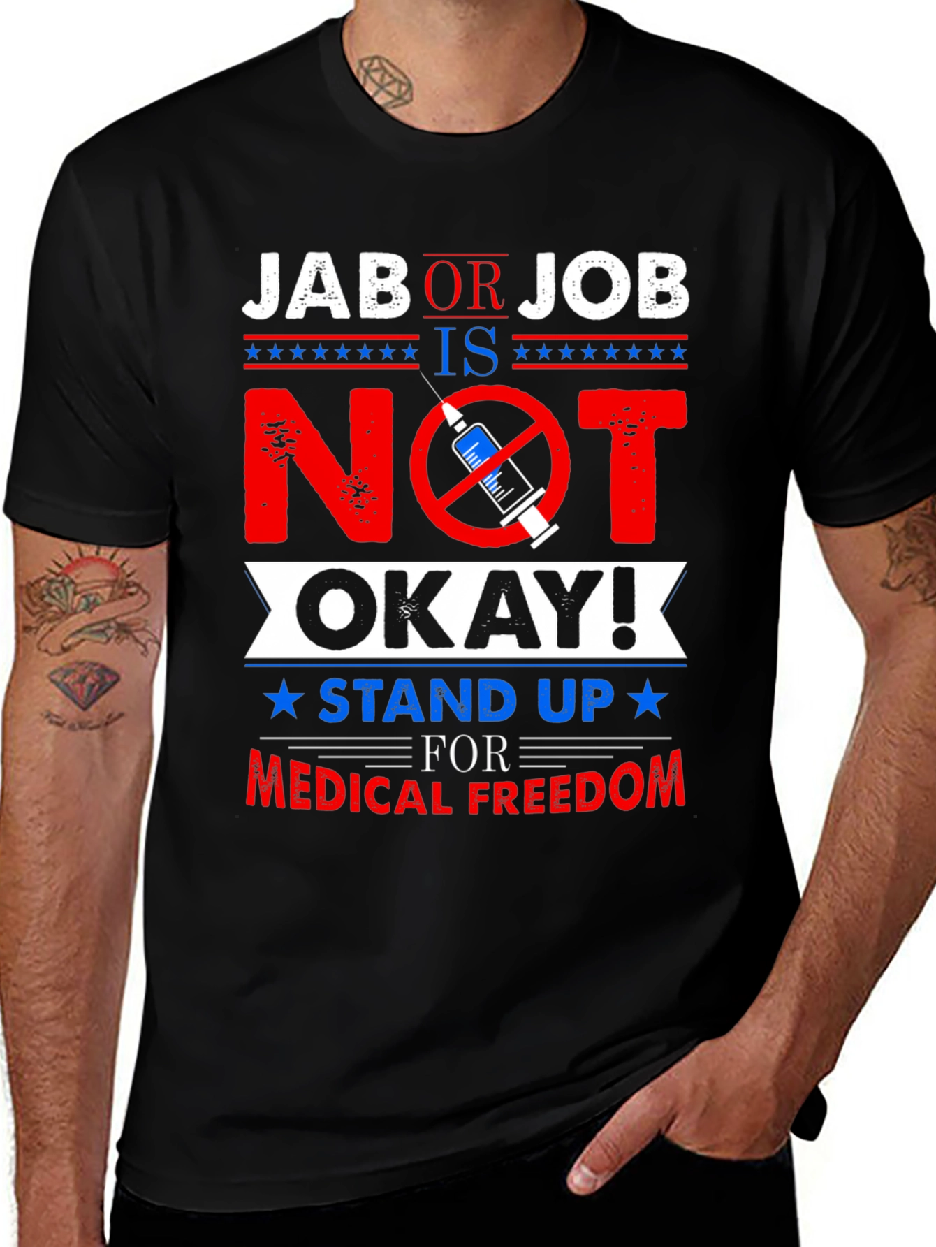 Black Jab or Job Anti Vaccine T-Shirt main image
