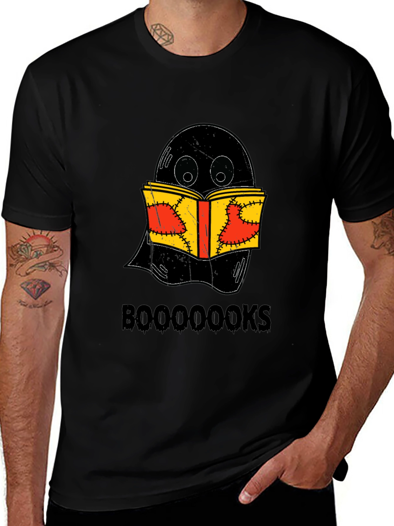 Variant 19 of Booooks Ghost Reading Book Halloween T-Shirt