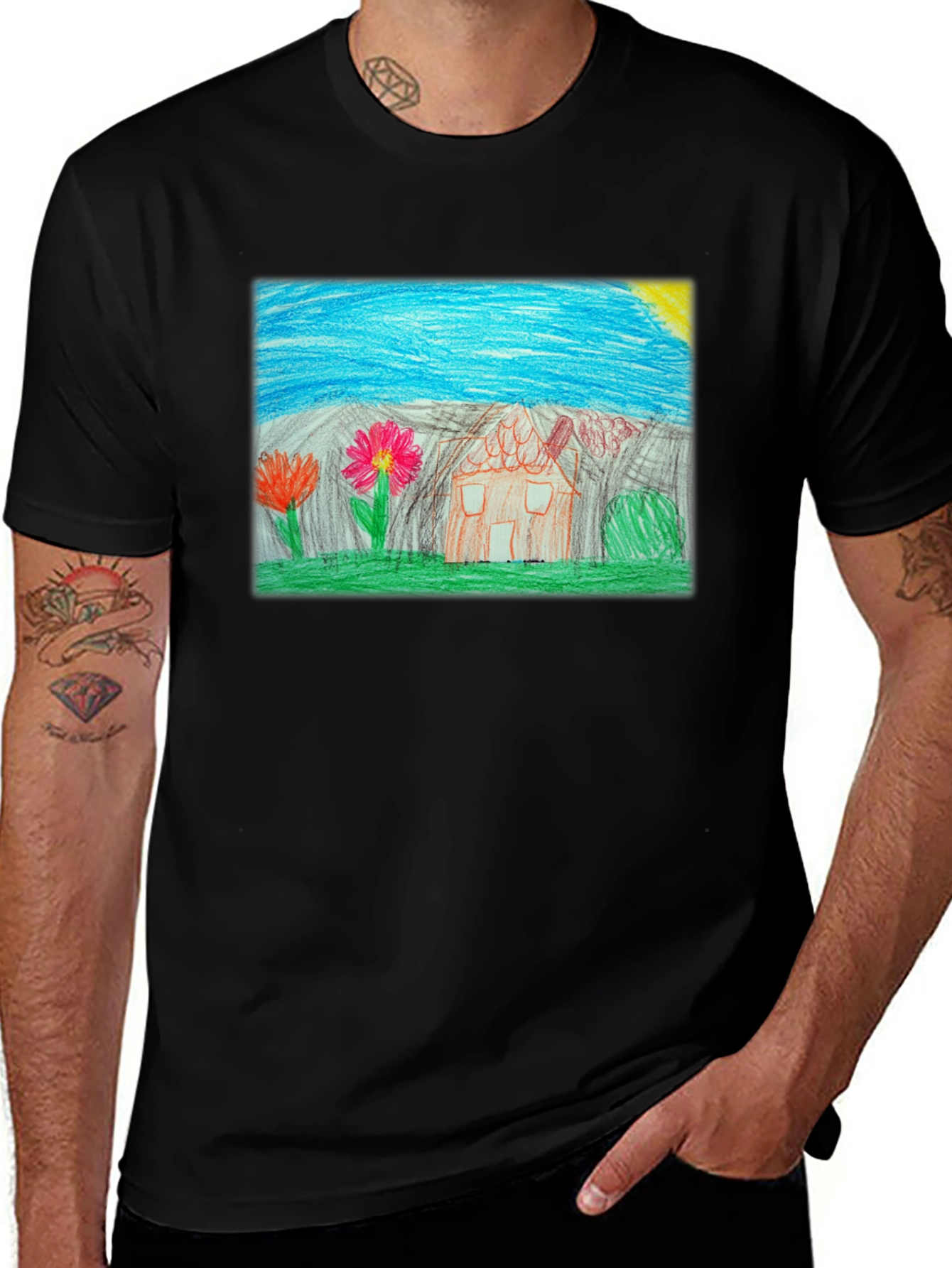 Variant 21 of Child's Art Black T-Shirt - Unique & Personal