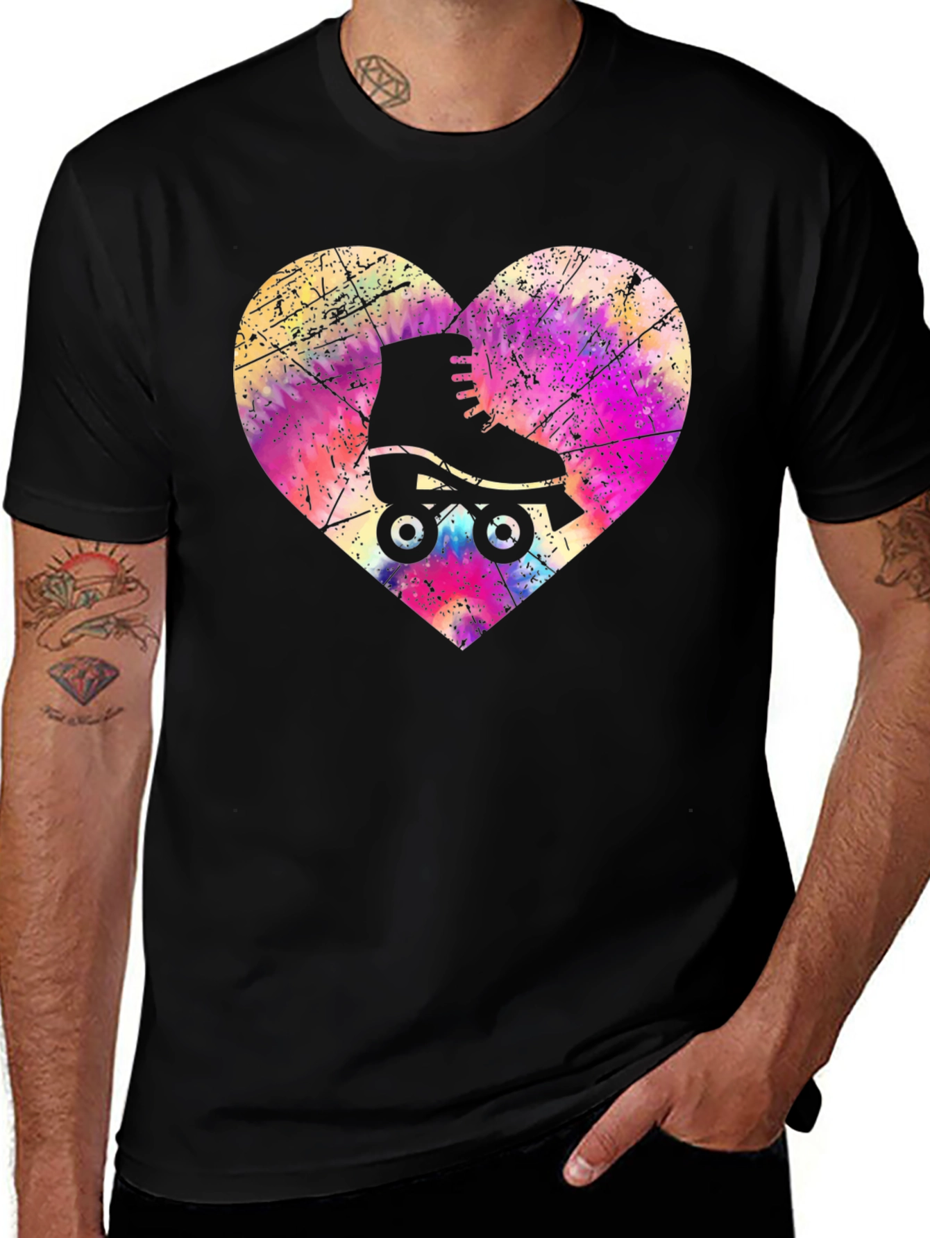 Variant 14 of Retro Roller Skate Heart T-Shirt - Vintage Style