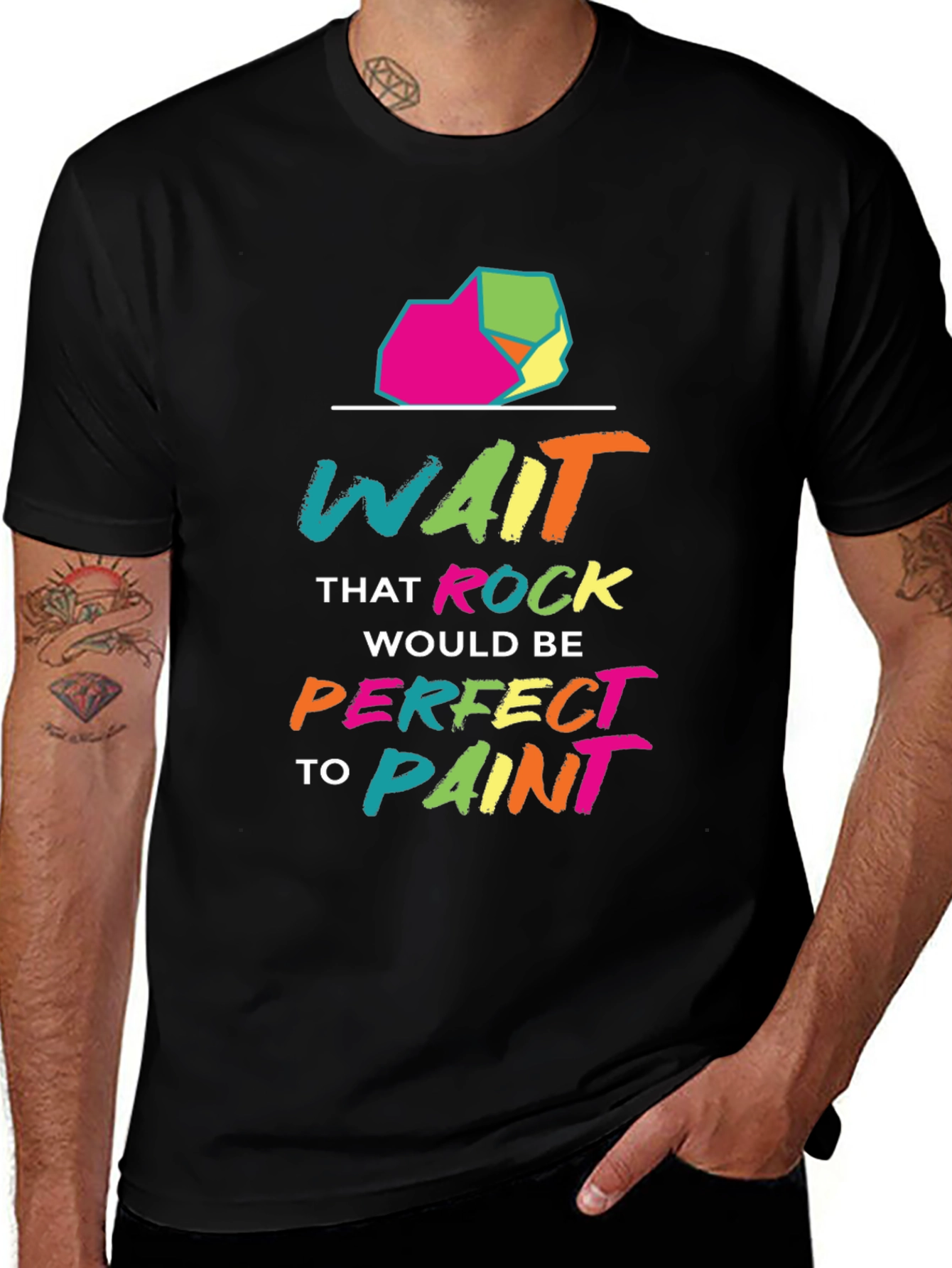 Variant 5 of Colorful Rock Painting T-Shirt - Unique Graphic Tee
