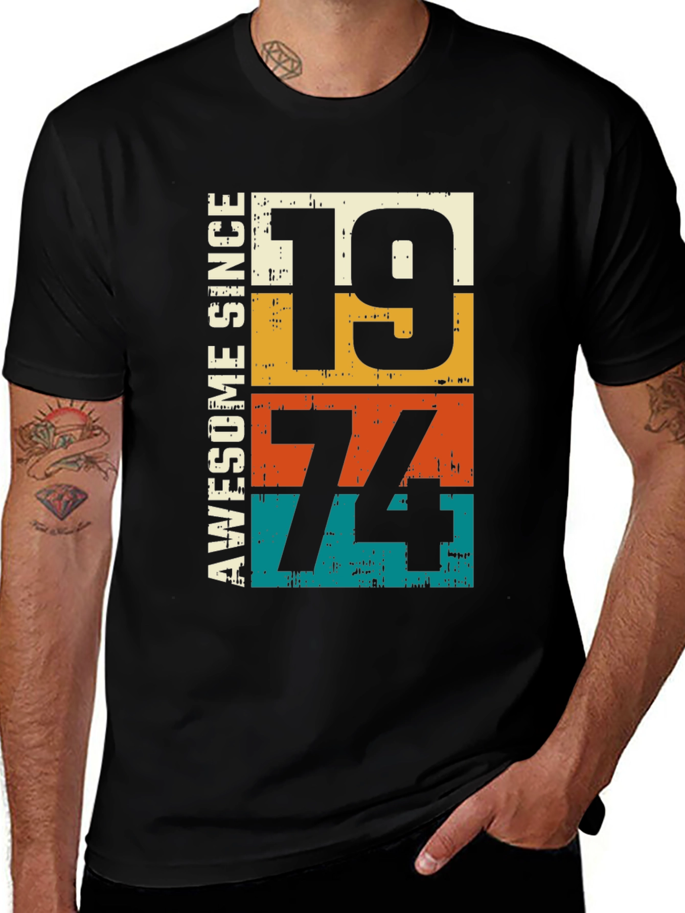 Variant 21 of Awesome Since 1974 Birthday Graphic T-Shirt