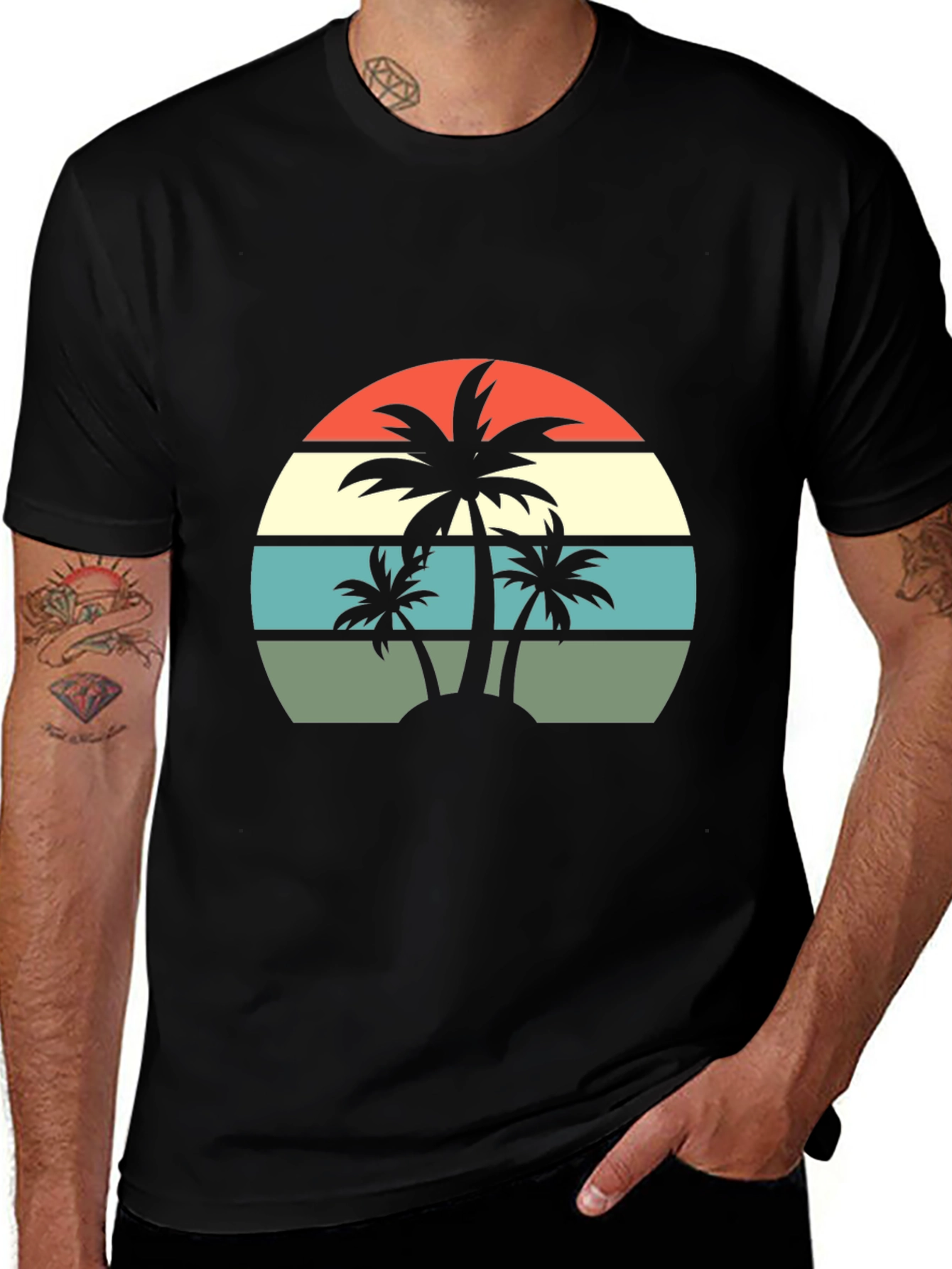 Variant 26 of Retro Palm Tree Graphic T-Shirt