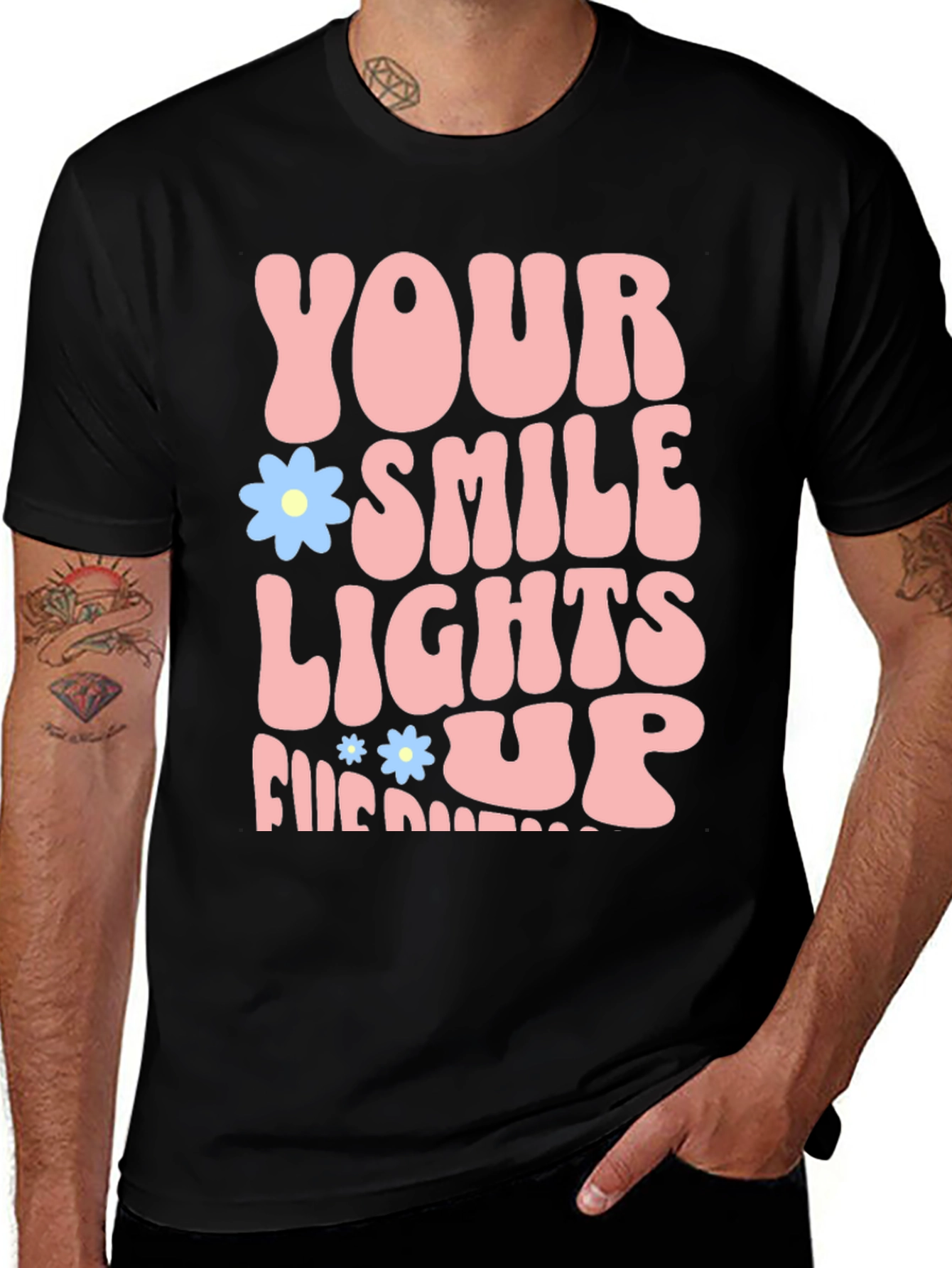 Black Your Smile Lights Up Graphic Tee main image