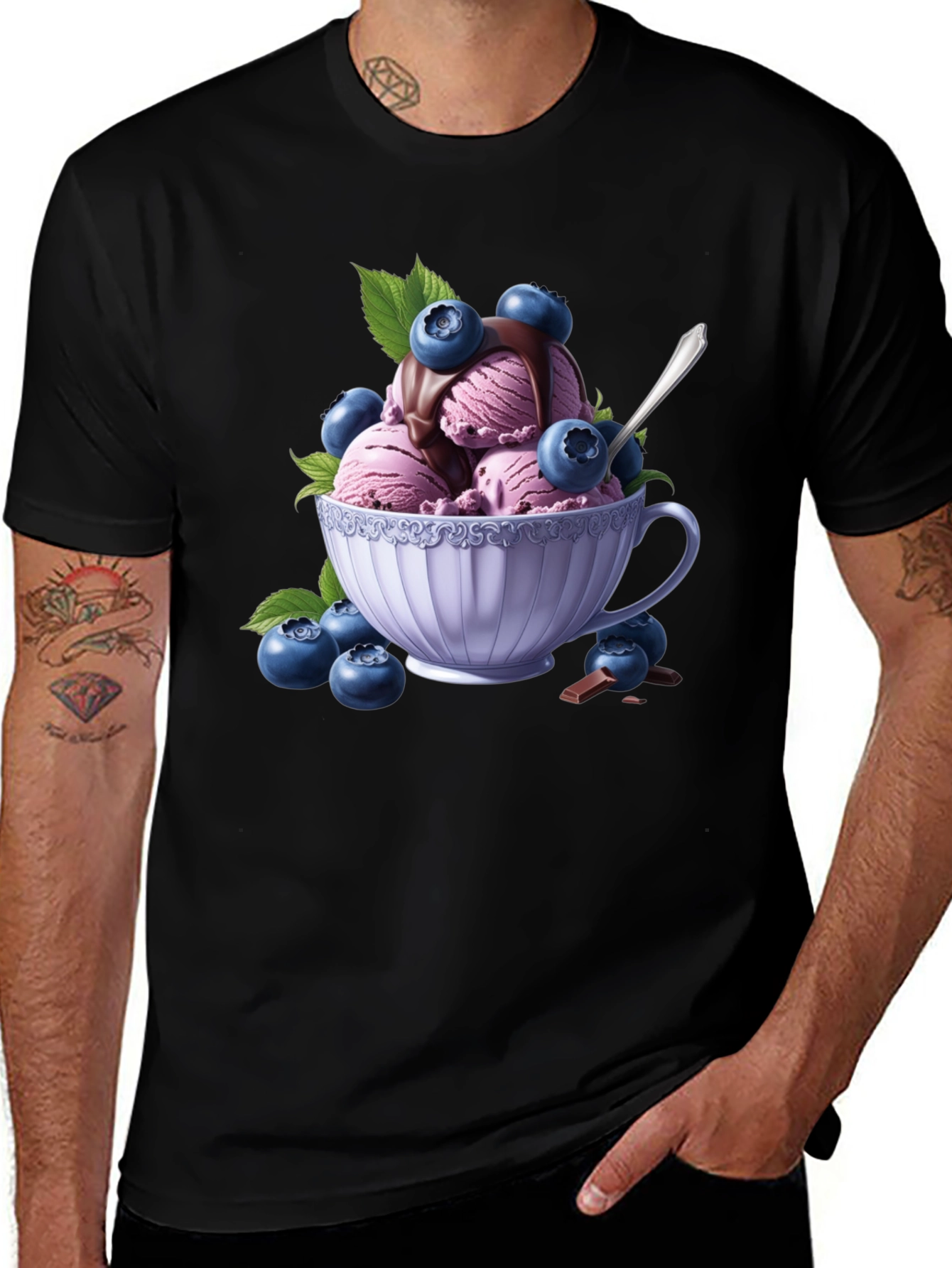 Blueberry Ice Cream T-Shirt - Quirky Graphic Tee
