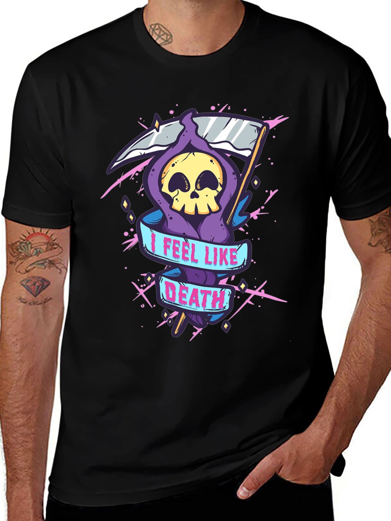 Variant 14 of I Feel Like Death Graphic Tee - Grim Reaper T-Shirt