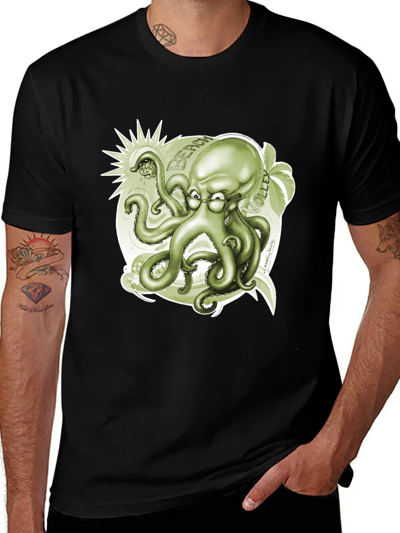Variant 20 of Octopus Beach Volleyball Graphic T-Shirt