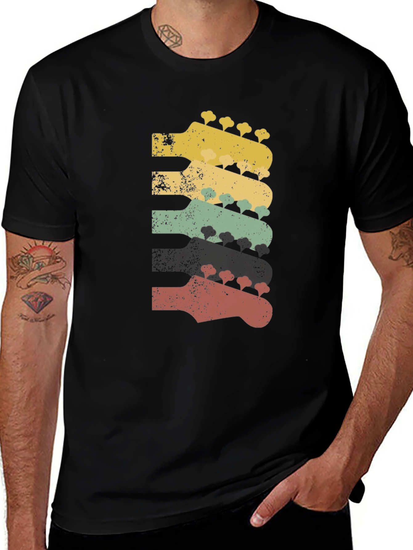 Variant 11 of Retro Bass Guitar Heads T-Shirt - Music Lover Tee