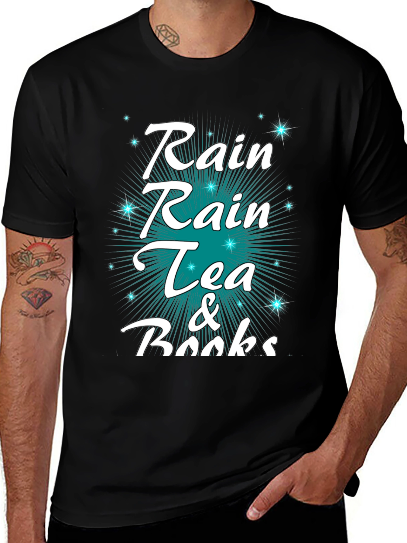 Variant 22 of Rain Rain Tea & Books Graphic T-Shirt