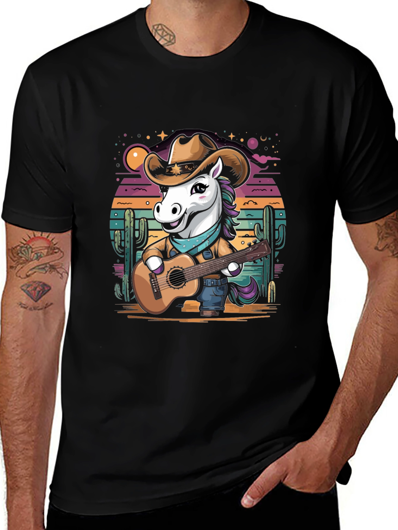 Variant 2 of Cartoon Cowboy Horse T-Shirt
